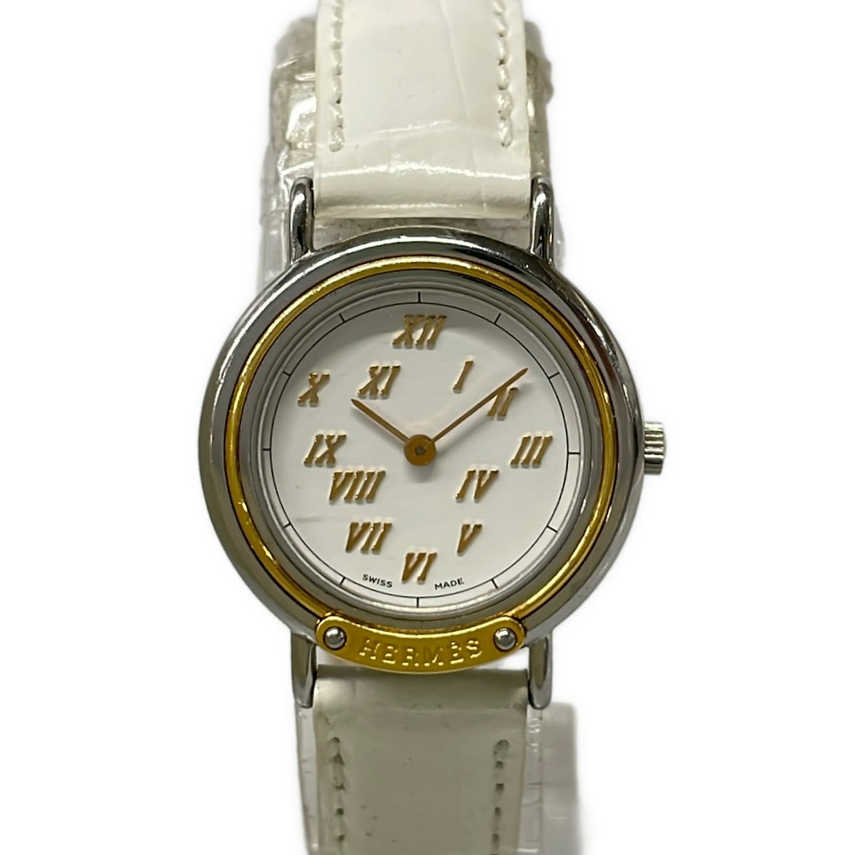 【新着】【中古】HERMES(エルメス) ウォッチ 社外胴締め 白