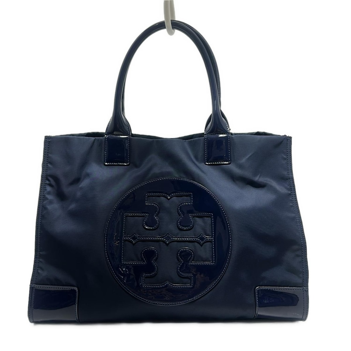 【未使用級】トリーバーチ エラ トートバッグ レザー ナイロン 肩掛け 紺 TORY BURCH トリーバーチ Ella エラ トートバッグ ショルダー