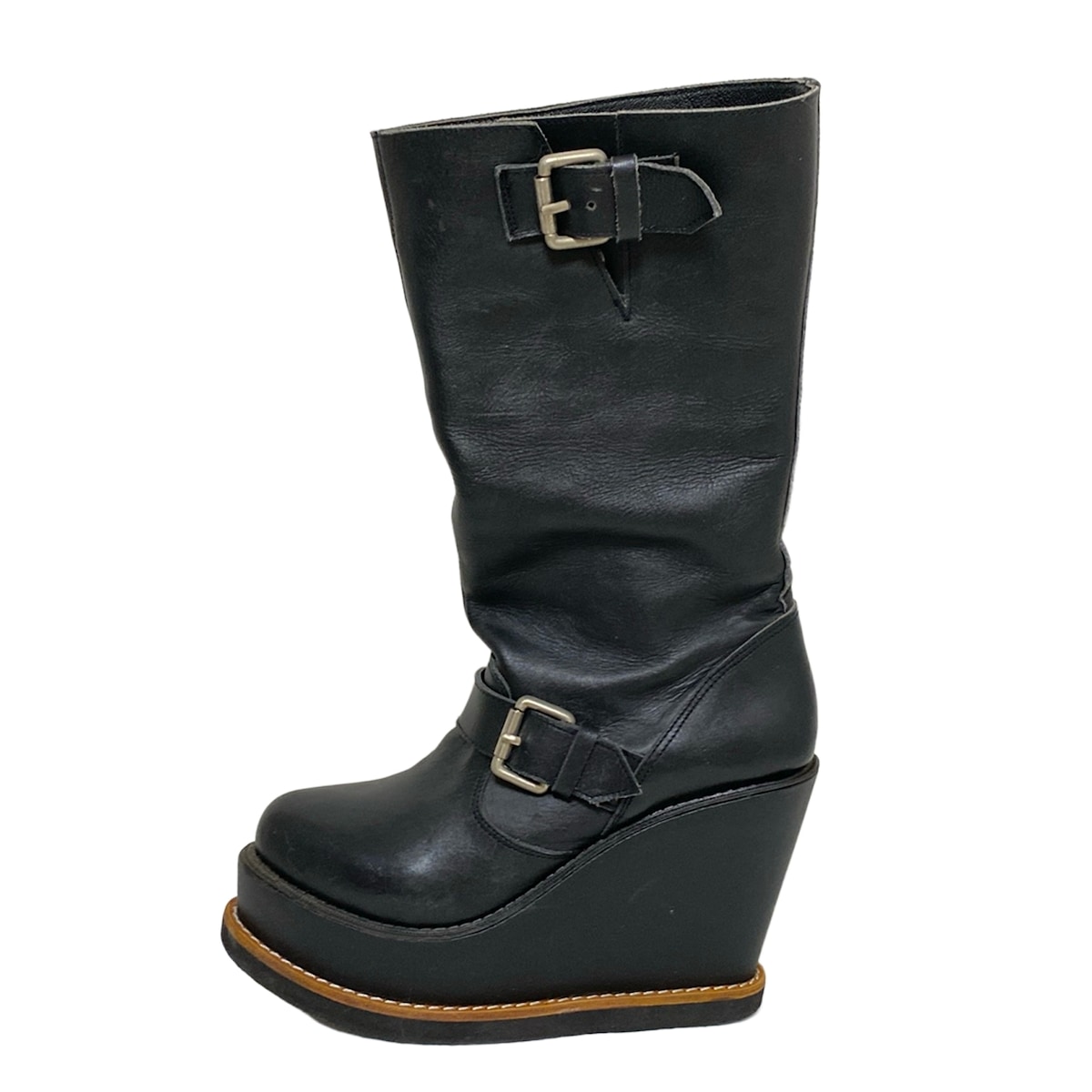 ケイト KHAITE Diego ブラックレザー ニーハイ ロングブーツ 37 楽天