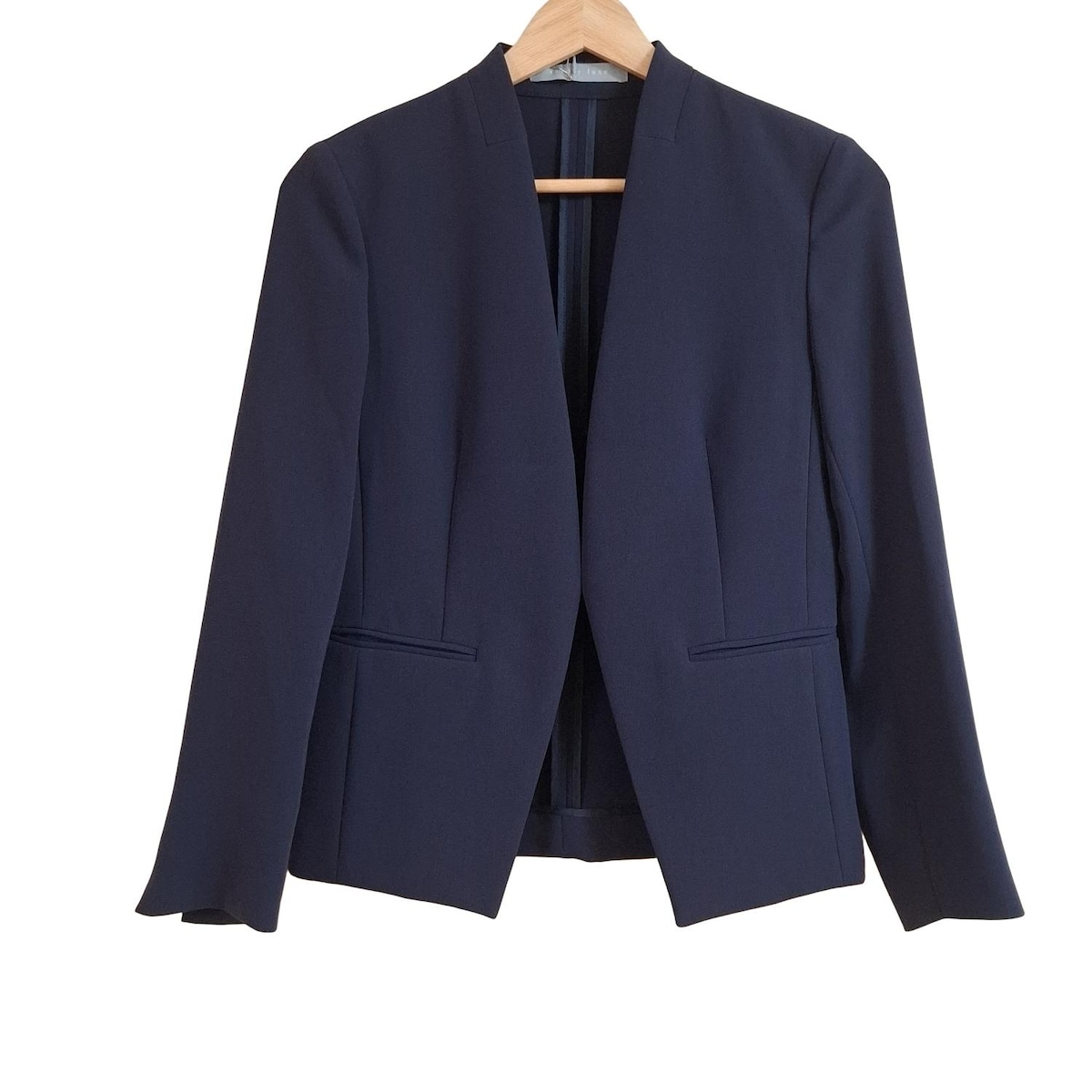 セオリーリュクス✨ノーカラー　ジャケット　ストレッチ　濃紺　M Theory luxe Frost Stretch ウォッシャブル ノーカラー