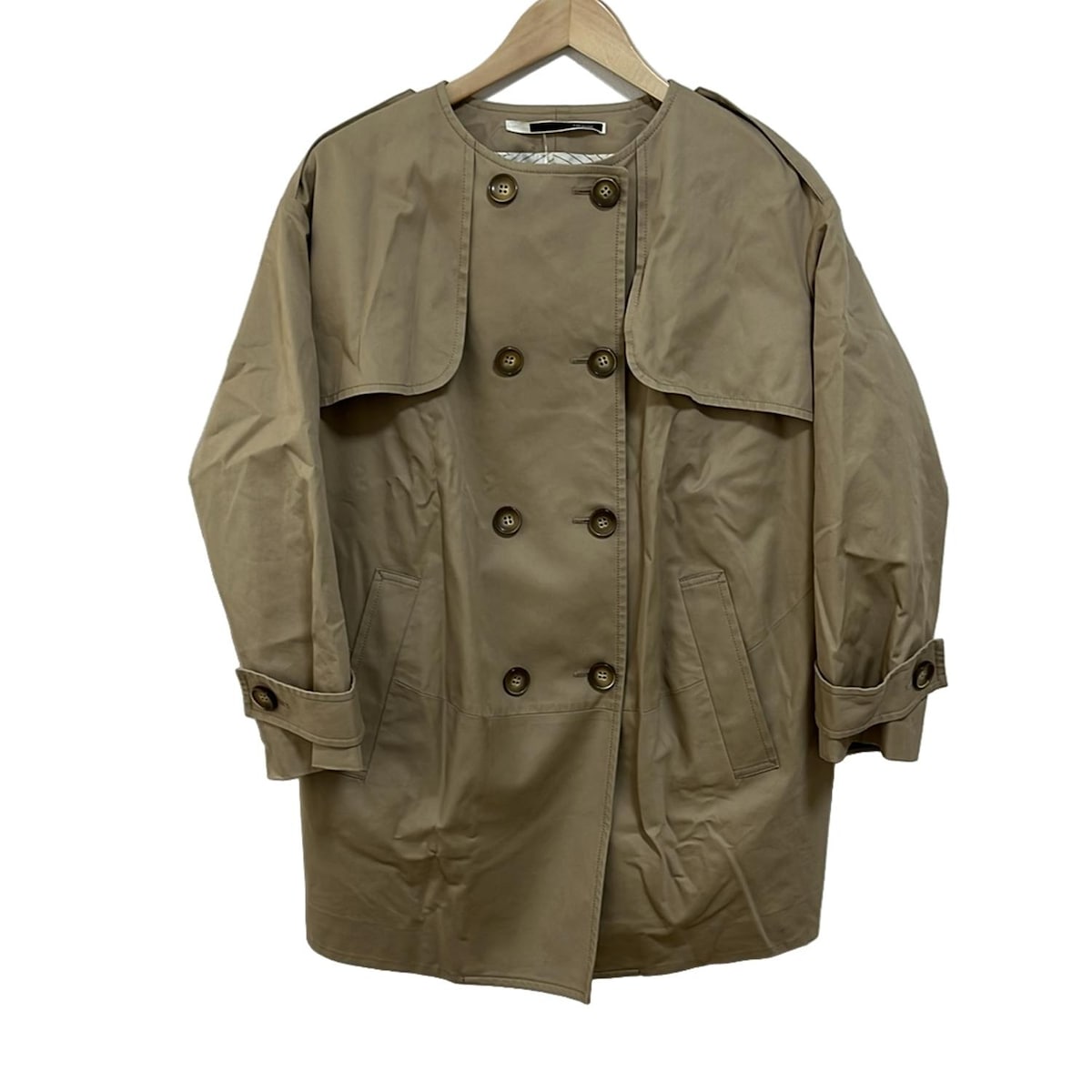 楽天市場】//【定価10万】サキ saqui リネンノーカラートレンチ