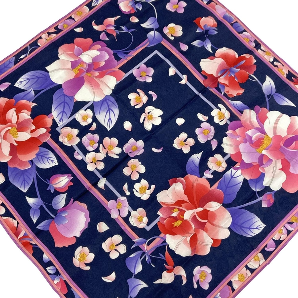 【新品未使用】レオナールスカーフ イタリア製シルク100% 87cmx87cm 楽天市場】LEONARD レオナール スカーフ 良好 ネイビー シルク