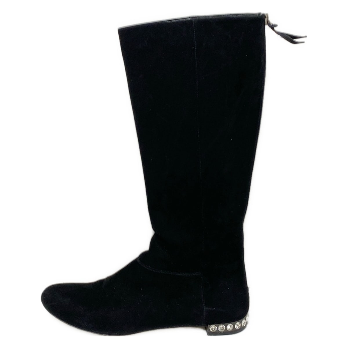 miu miu ロング ブーツ レザー サイドファスナー ミュウミュウ ブラック miu miu ロング ブーツ レザー サイドファスナー ミュウミュウ