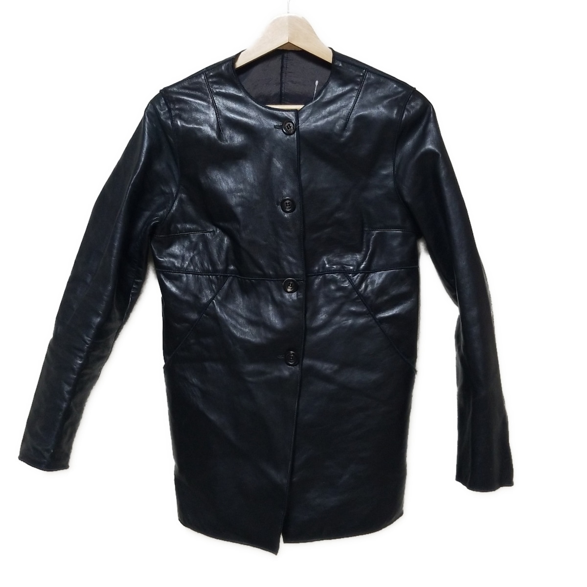 【中古】CIVIDINI(チヴィディーニ) 厚地の外套 長袖/ナッパレザー/春/秋 黒