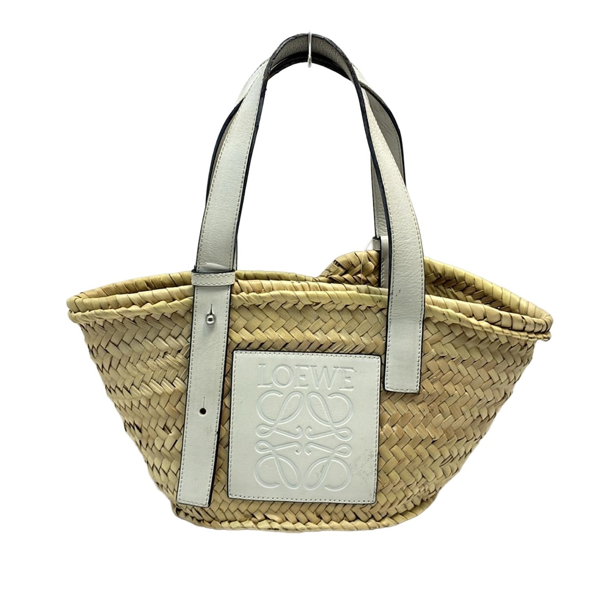 LOEWE ロエベ ベージュ スクエアバスケット トートバッグ かごバッグ LOEWE 大人気 ロエベ loewe かごバッグ スクエア バスケット