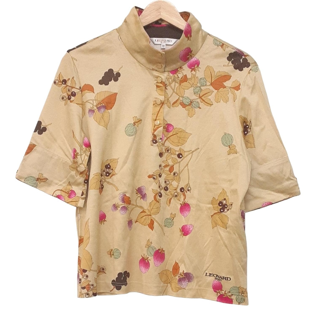 美品✨　レオナールスポーツ　半袖　ポロシャツ　LLサイズ　花柄　ピンク　大きめ 楽天市場】【超美品】レオナールスポーツ 半袖ポロシャツ ピンク×白 袖