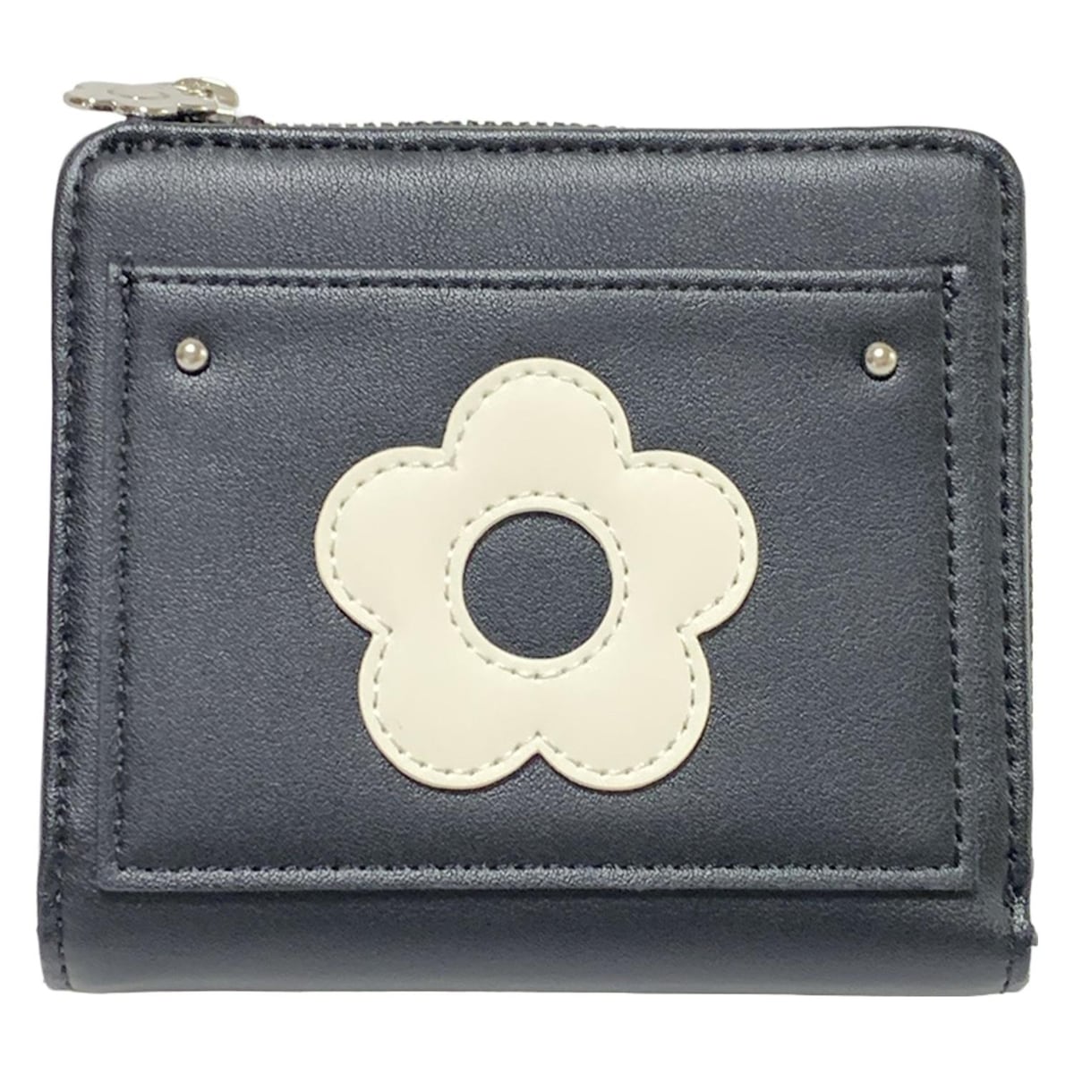 新品 パープル マリークワント がま口 折り財布 MARY QUANT マリクワ 新品 マリークワント テクスチャーエナメルレザー ミニ財布