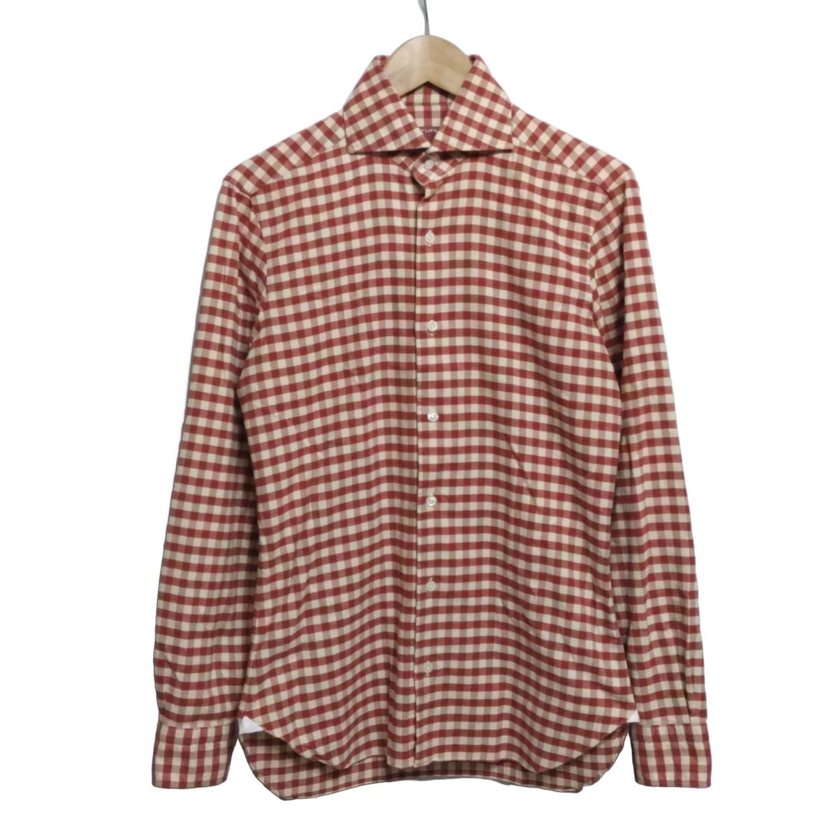 GIANNETTO ホリゾンタルカラーシャツ コットンリネン ストライプ M