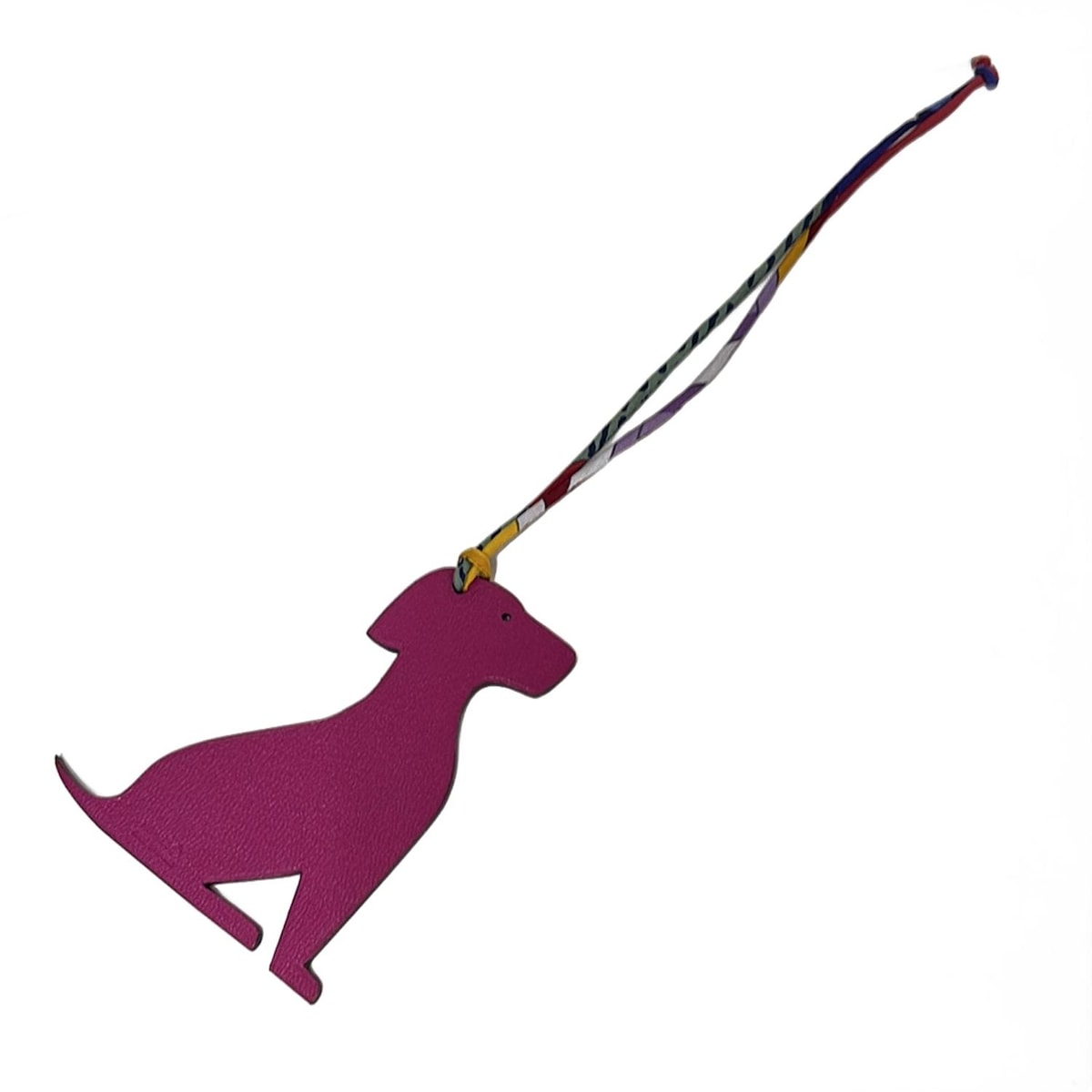 HERMES 犬 レザーキーホルダー HERMES エルメス チャーム アニマルキーホルダー 犬 ブラウン