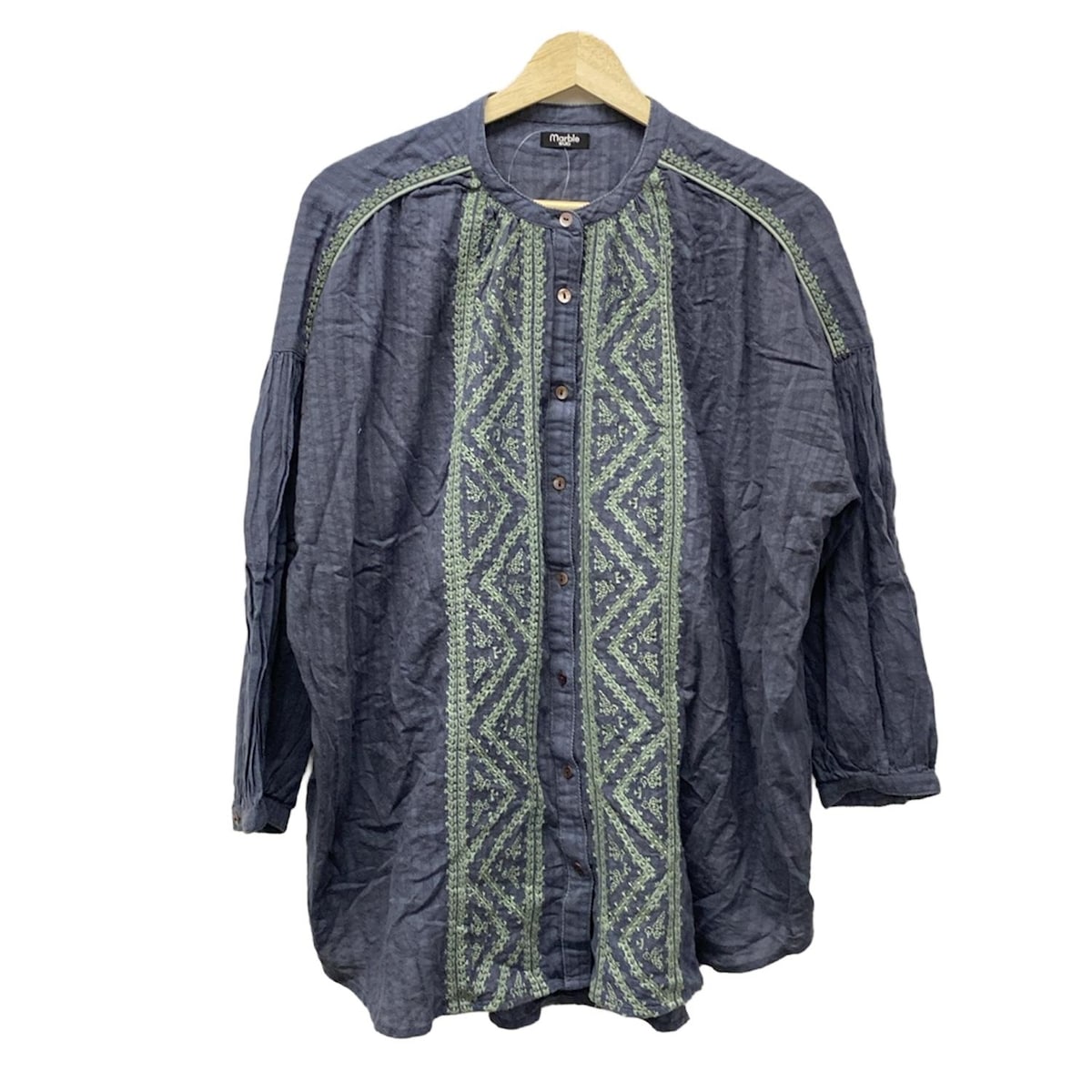 美品 マーブルシュッド ブラウス riddle ボウタイ ノーカラー 総柄 楽天市場】marble sud 05EM074013 24MS Movin' Crowdin' 刺繍 ブラウス