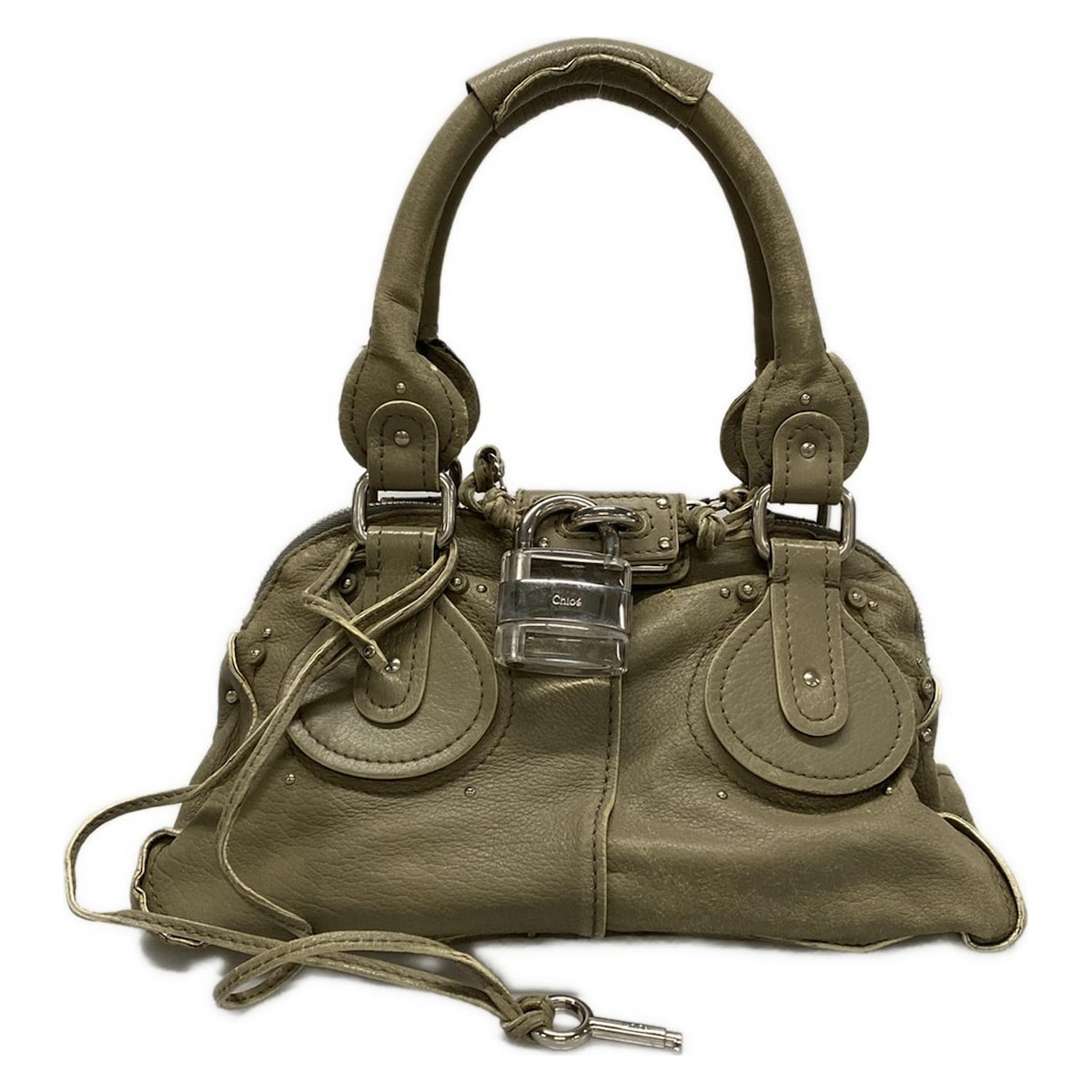 【極美品✨】Chloe クロエ パディントン ハンドバッグ グレージュ Chloe クロエ パディントン ハンドバッグ グレージュ クリア シルバー