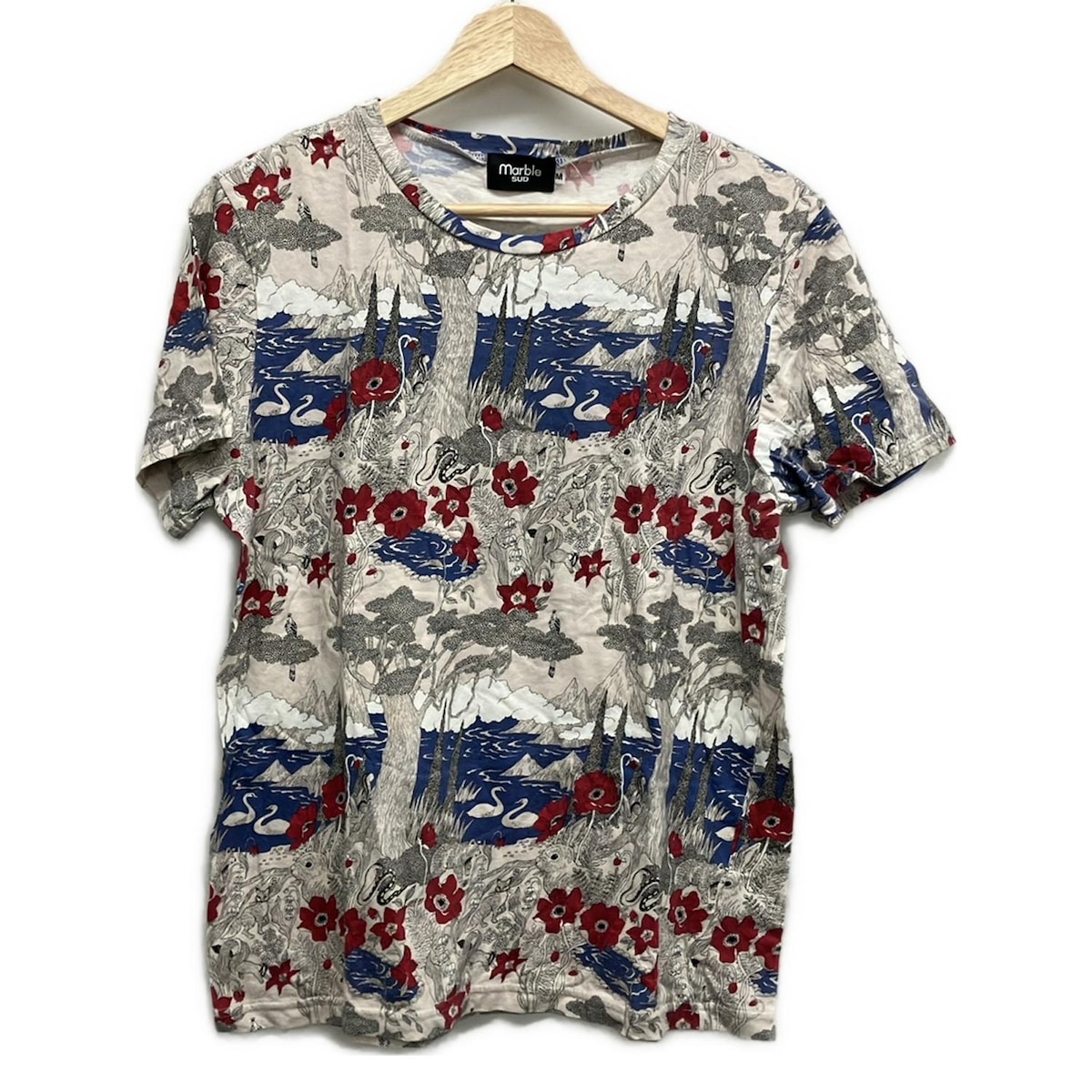 ブルーマーブル BLUEMARBLE ラインストーン シャツ XL 白 ホワイト