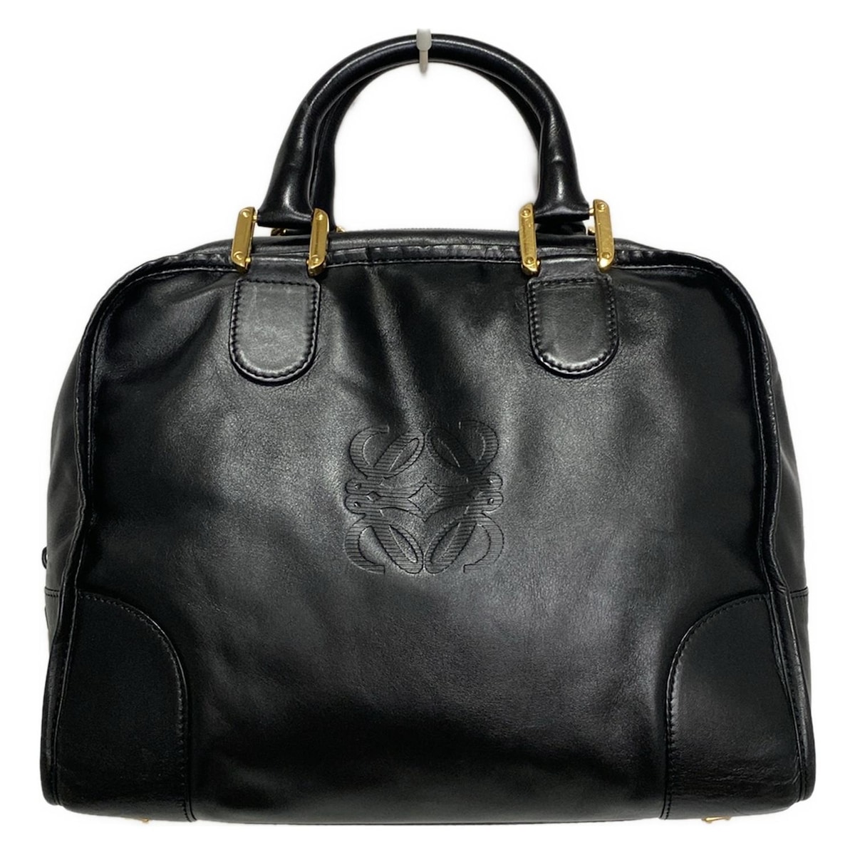 LOEWE ハンドバッグ ヴィンテージ LOEWE ハンドバッグ ベラスケス レザー黒茶 ヴィンテージ