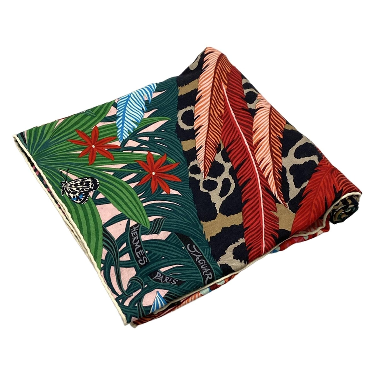 楽天市場】エルメス カレ140 ジェアン ショール ジャガーとハチドリ