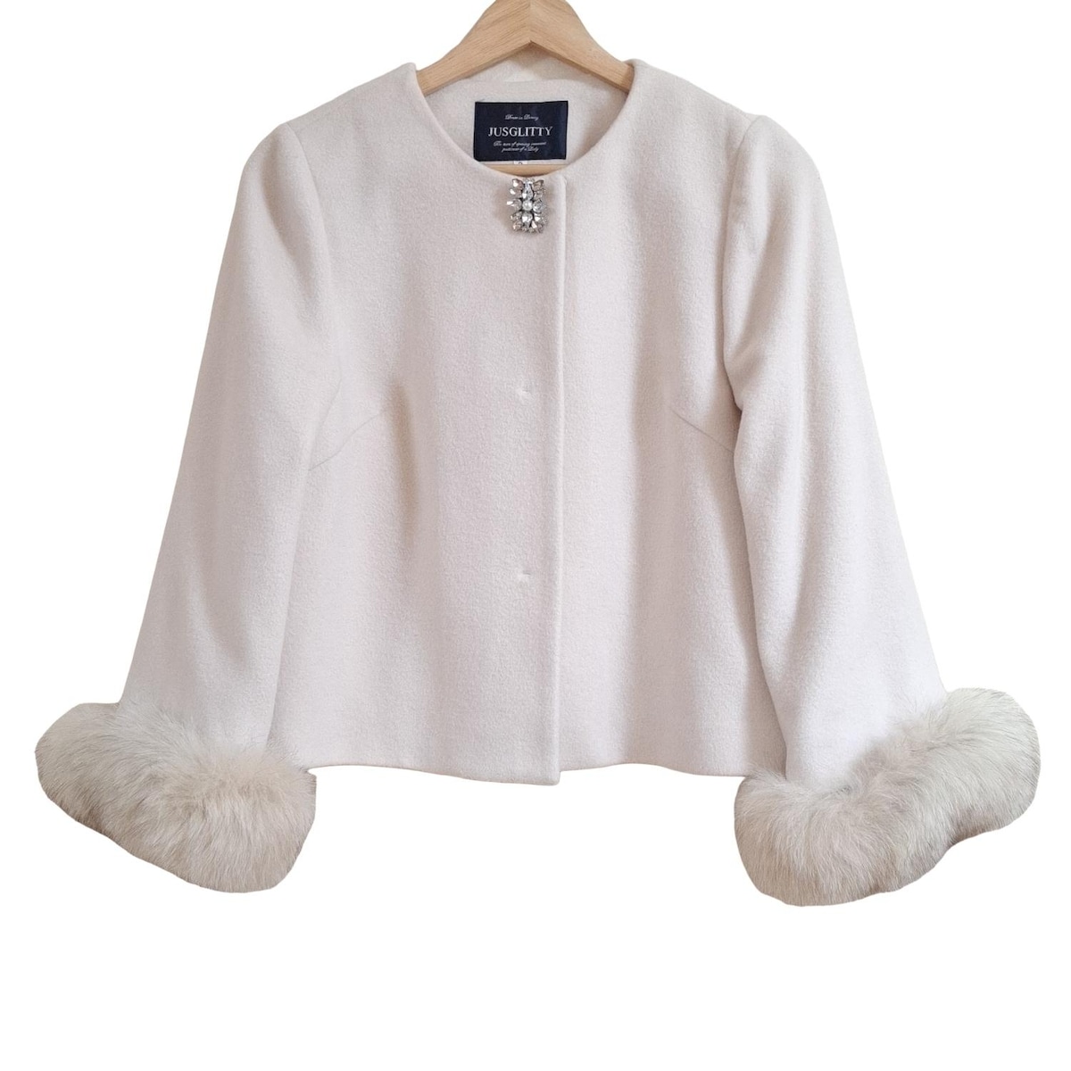 N*♡様 【新品】ジャスグリッティー　ラメツイードニットジャケット　カーディガン JUSGLITTY（ジャスグリッティー）の「ラメツィードニットジャケット