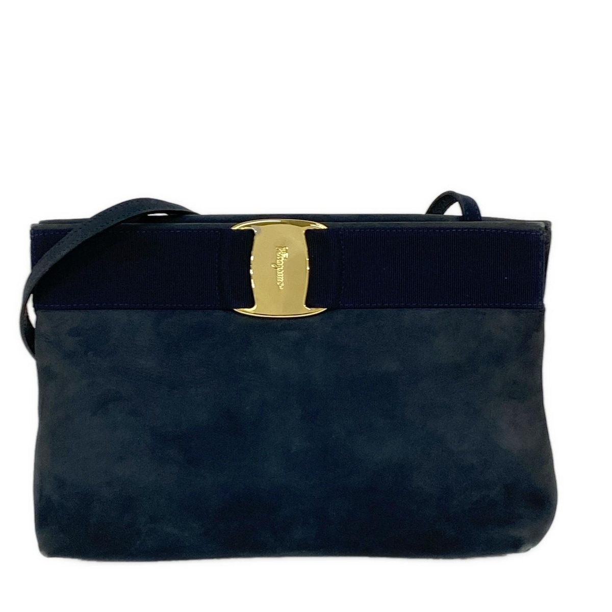 【中古】FERRAGAMO/SalvatoreFerragamo(サルバトーレフェラガモ) ヴァラ ショルダーバッグ 2WAY ネイビー