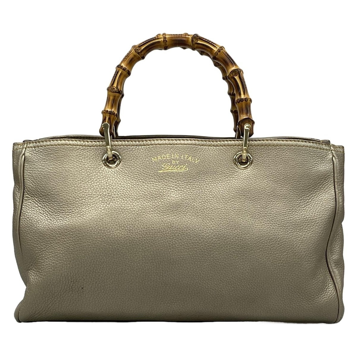 【中古】GUCCI(グッチ) バンブーショッパー トートバッグ ゴールド レザー