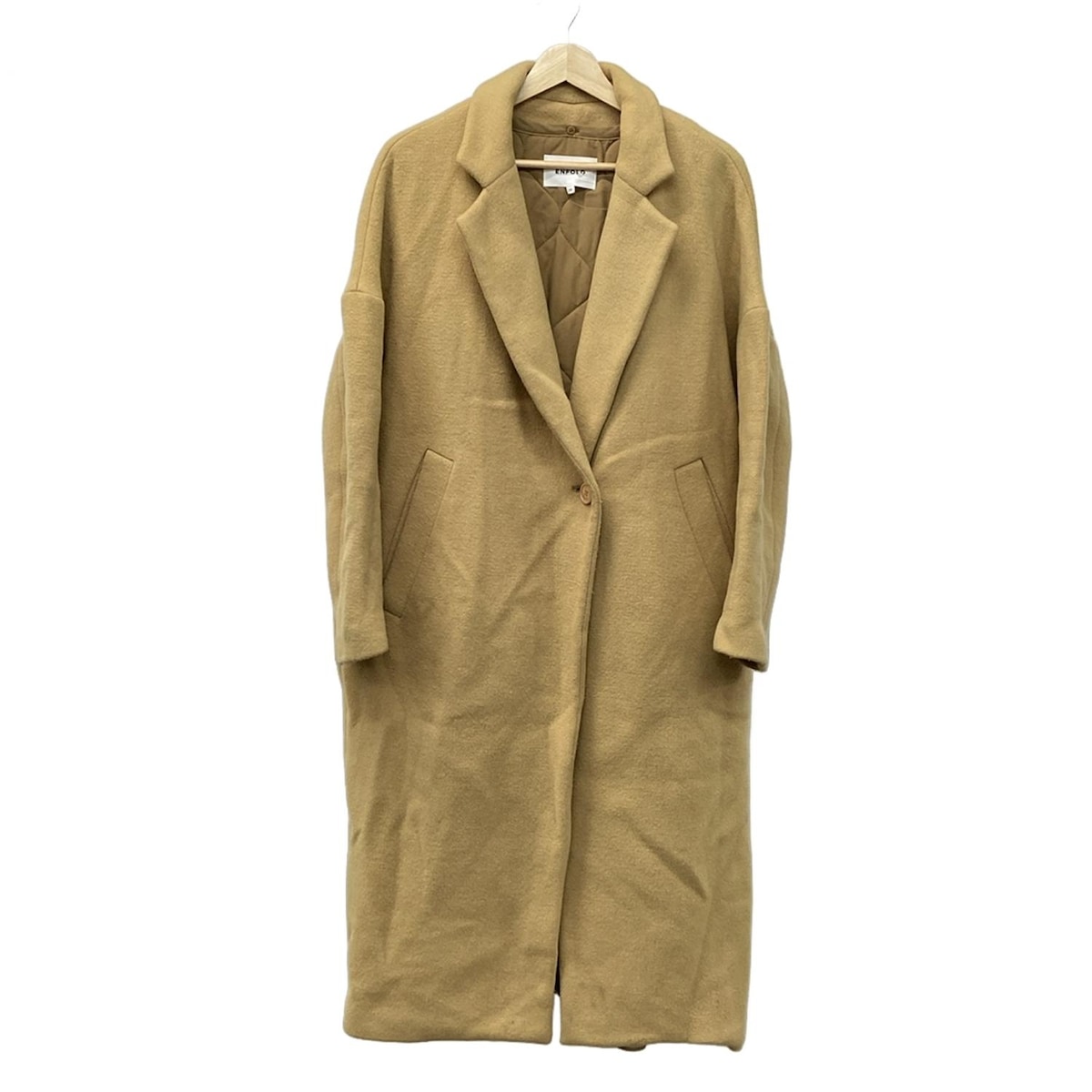 楽天市場】【中古】ENFOLD Fine Woolギャバ ミリタリーコート ブラック