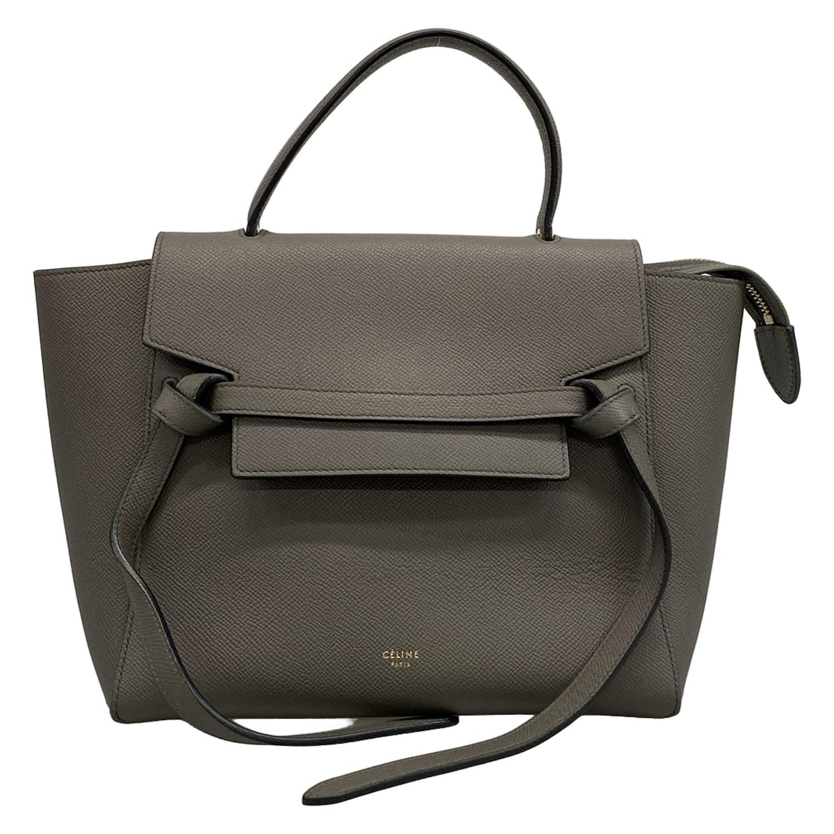 【中古】CELINE(セリーヌ) ベルトバッグマイクロ ハンドバッグ グレー