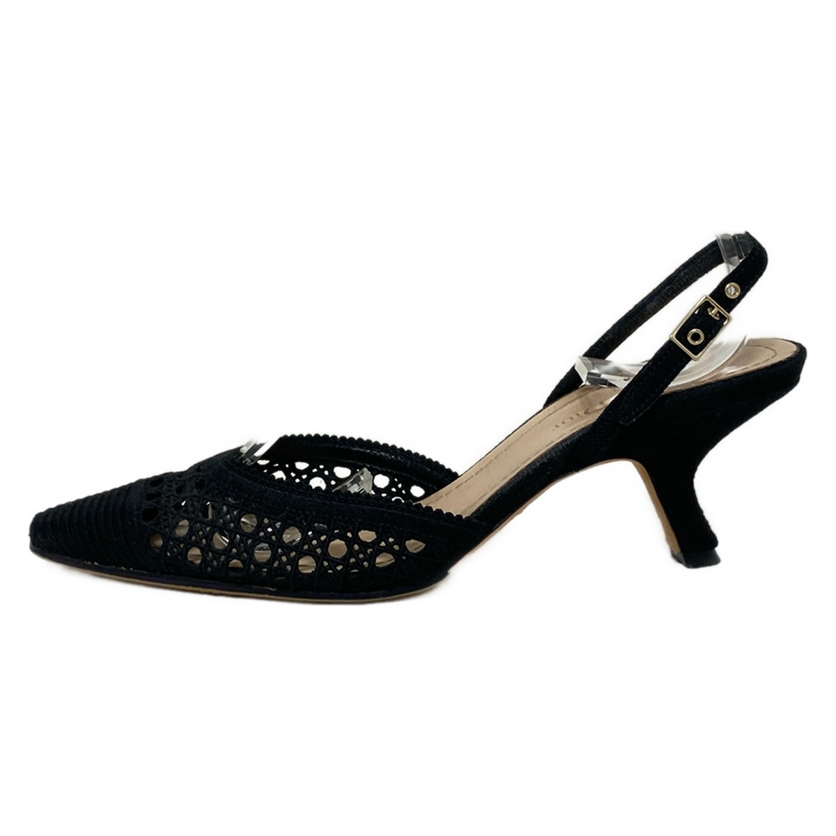【中古】DIOR/ChristianDior(ディオール/クリスチャンディオール) サンダル カナージュステッチ/アウトソール張替済 黒