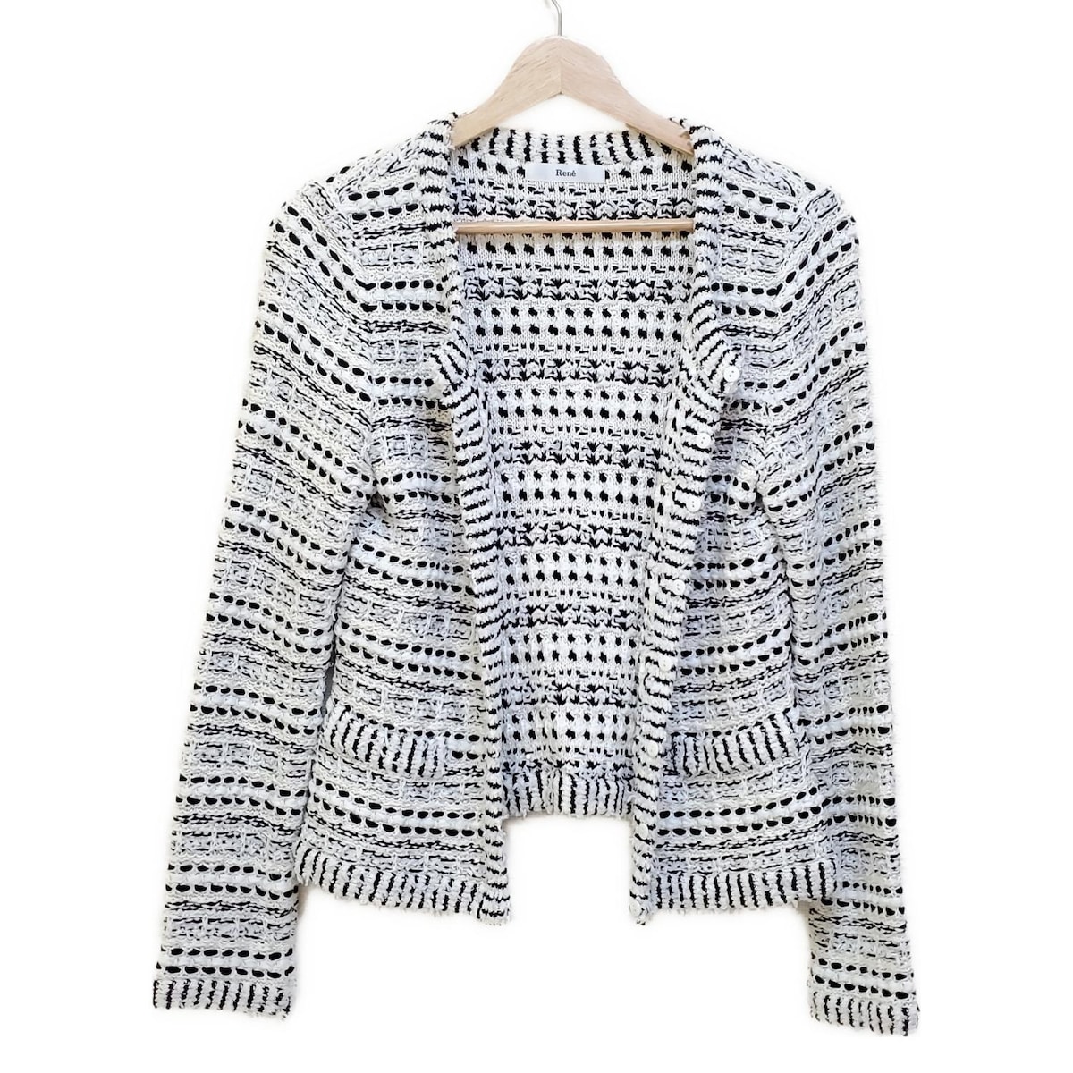 楽天市場】【ルネ】Rene パールボタン ショート ツイードジャケット