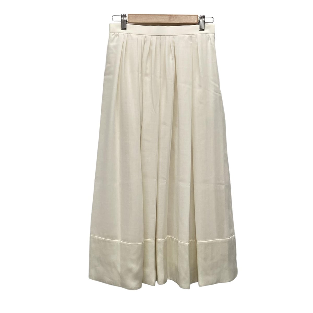【中古】mila schon(ミラショーン) ロングスカート 異素材切り替え アイボリー