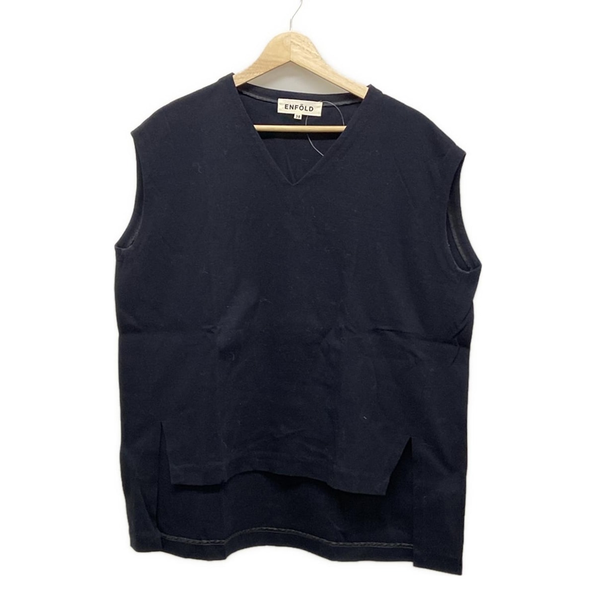 新品未使用タグ付き　ENFOLD ノースリーブニットベスト 38 ダークグレー 新品未使用タグ付き ENFOLD ノースリーブニットベスト 38