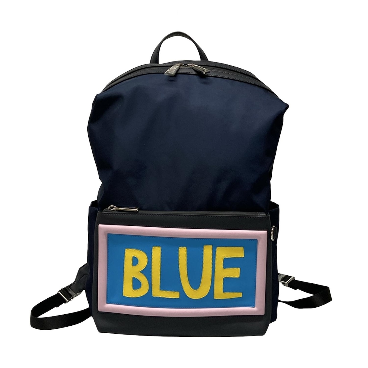【中古】FENDI(フェンディ) リュックサック ネイビー×ブルー×マルチ レザー