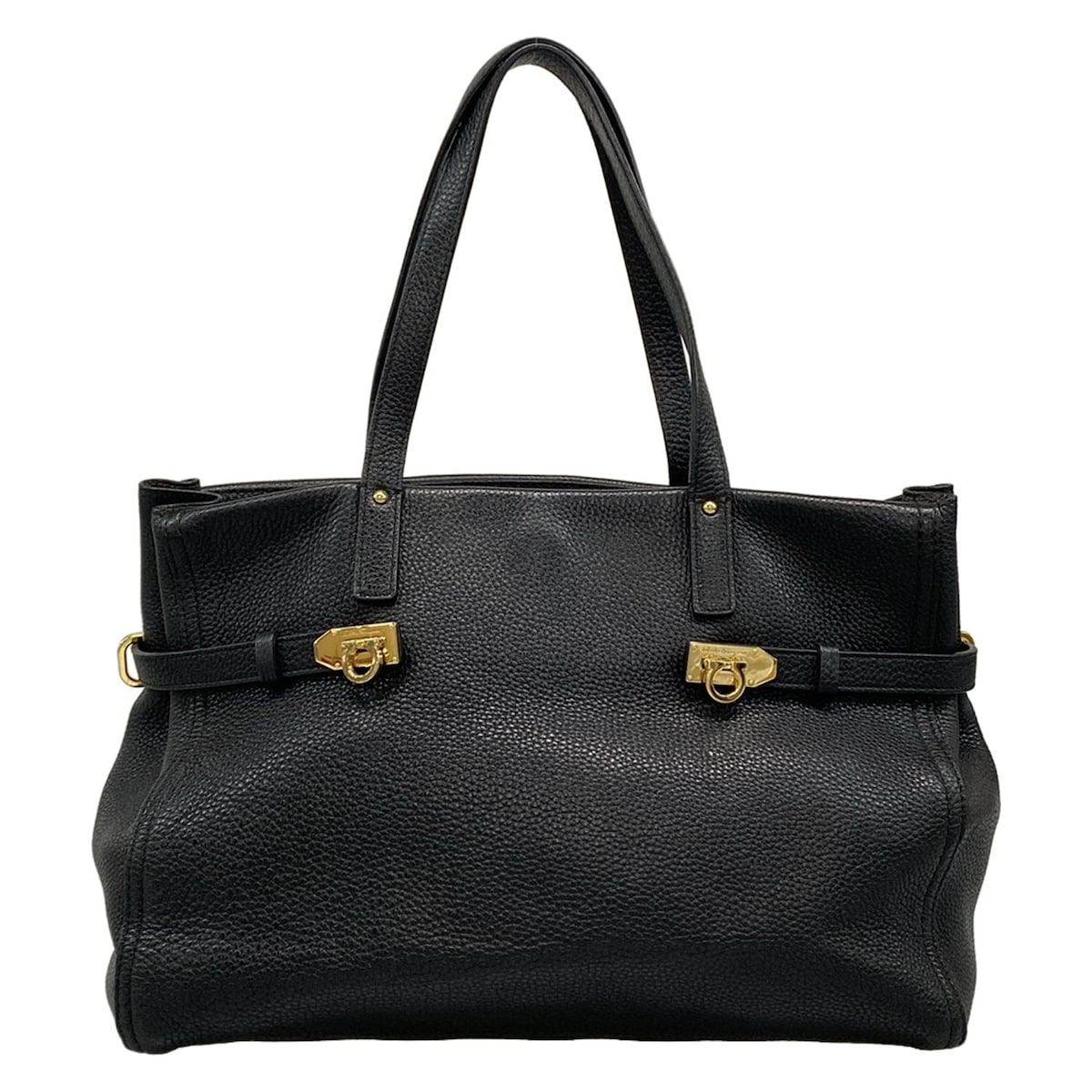【新着】【中古】FERRAGAMO/SalvatoreFerragamo(サルバトーレフェラガモ) ネンシア トートバッグ 黒 レザー