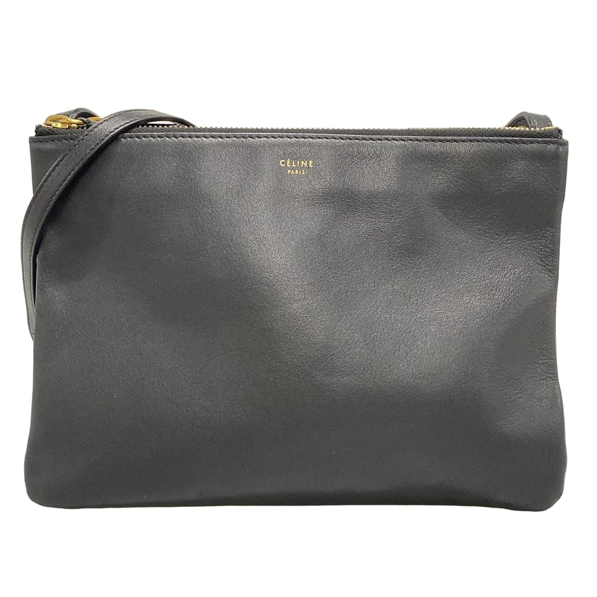 【中古】CELINE(セリーヌ) トリオラージ ショルダーバッグ 黒 レザー 28,059円