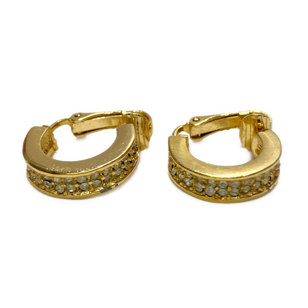 【新着】【中古】DIOR/ChristianDior(ディオール/クリスチャンディオール) イヤリング フープ ゴールド&times;クリア｜ブランディア　店