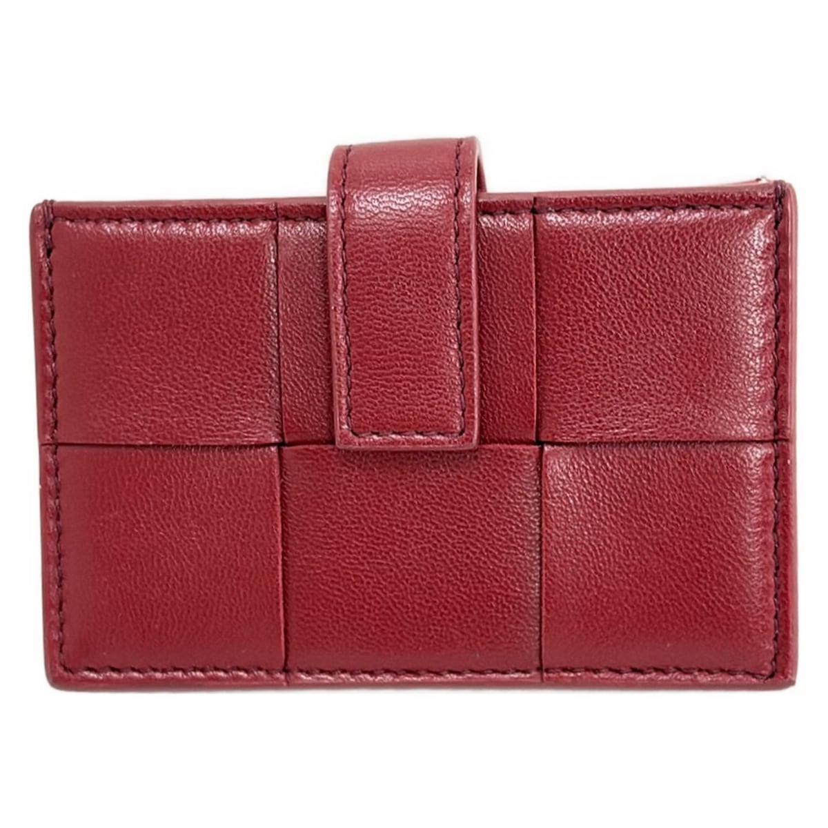 【新着】【中古】BOTTEGA VENETA(ボッテガヴェネタ) カセット,アコーディオンカードケース カードケース バイカラー ボルドー×ライトピンク レザー