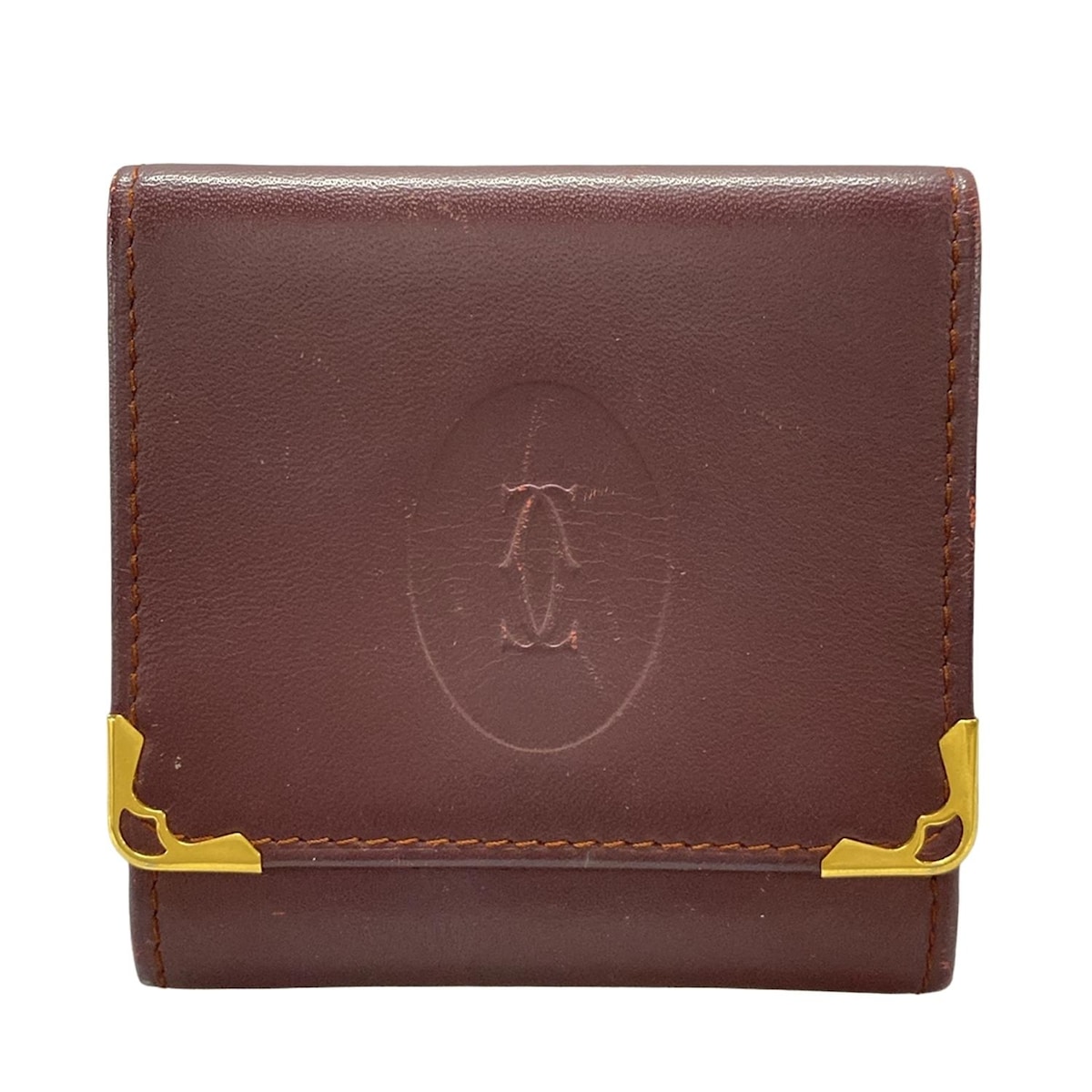 【中古】Cartier(カルティエ) マストライン コインケース ボルドー レザー