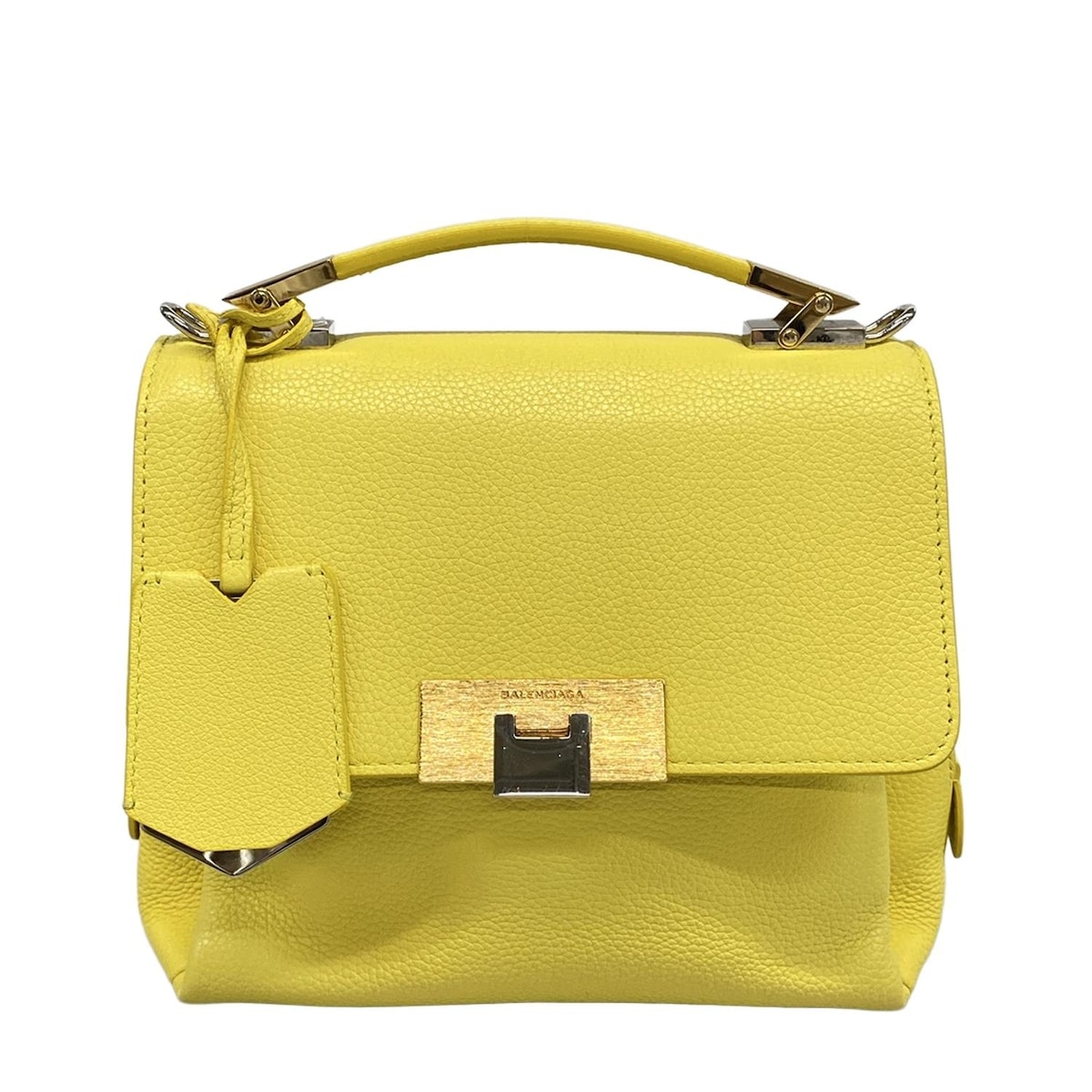 【新着】【中古】BALENCIAGA(バレンシアガ) ルディス ハンドバッグ イエロー レザー