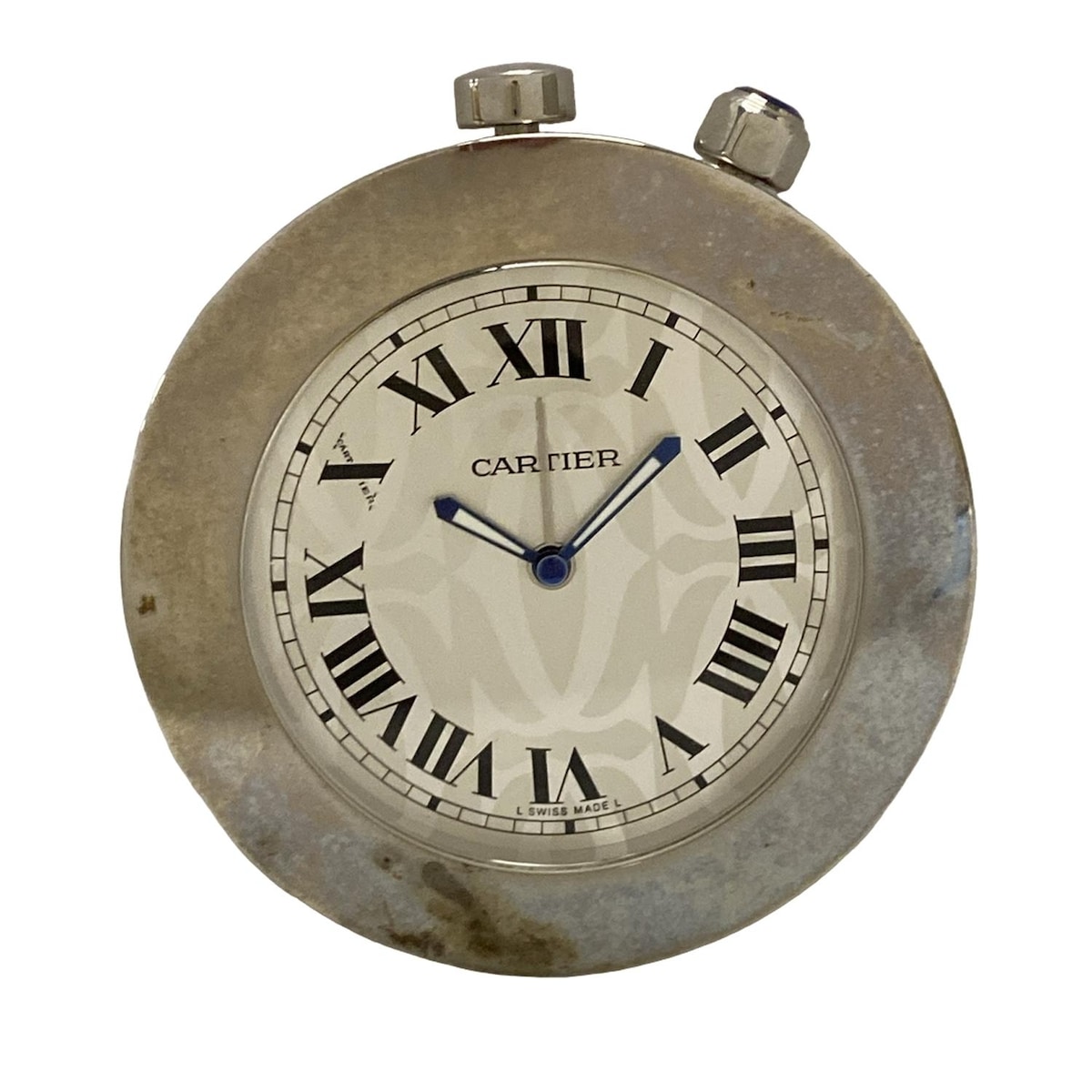 楽天市場】カルティエ 置時計 トラベルクロック ホワイト・白 アラーム