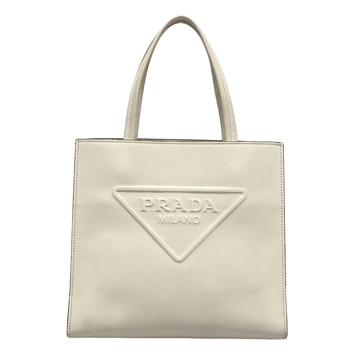 【新着】【中古】PRADA(プラダ) トートバッグ 白 なめし革