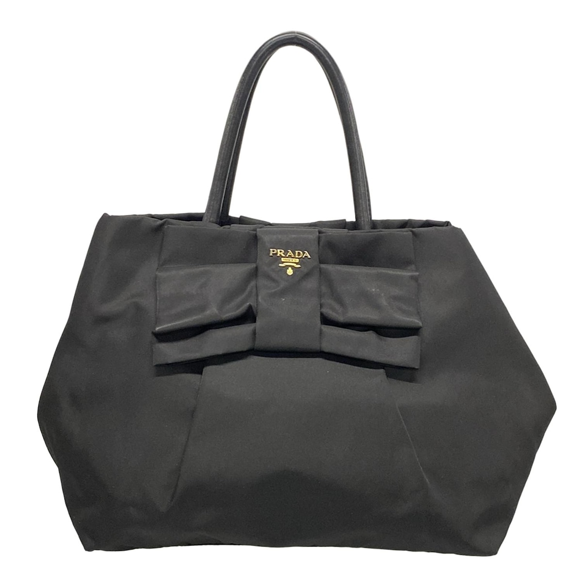 【新着】【中古】PRADA(プラダ) トートバッグ リボン 黒 レザー
