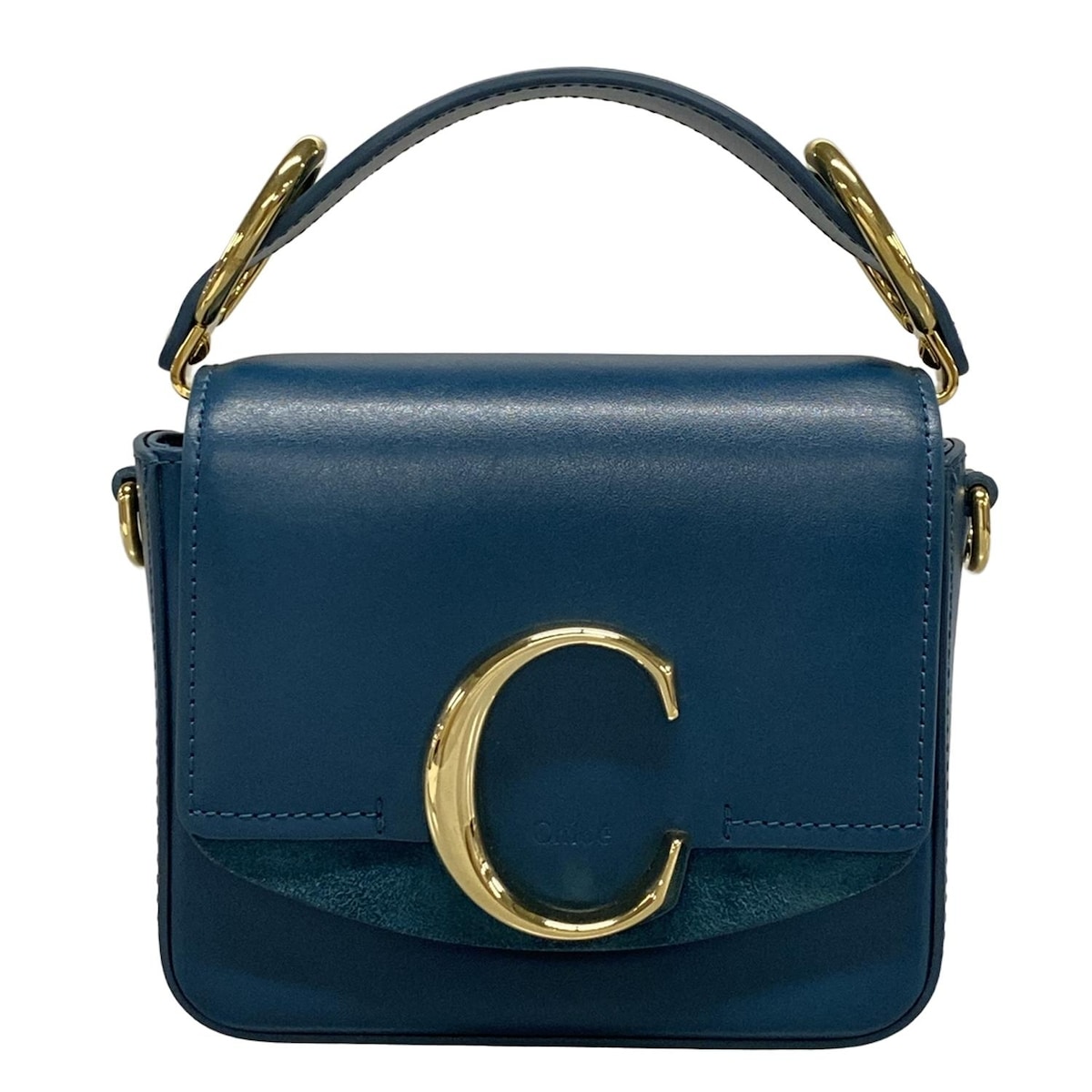【新着】【中古】Chloe(クロエ) クロエシーミニバッグ ハンドバッグ ブルーグリーン レザー
