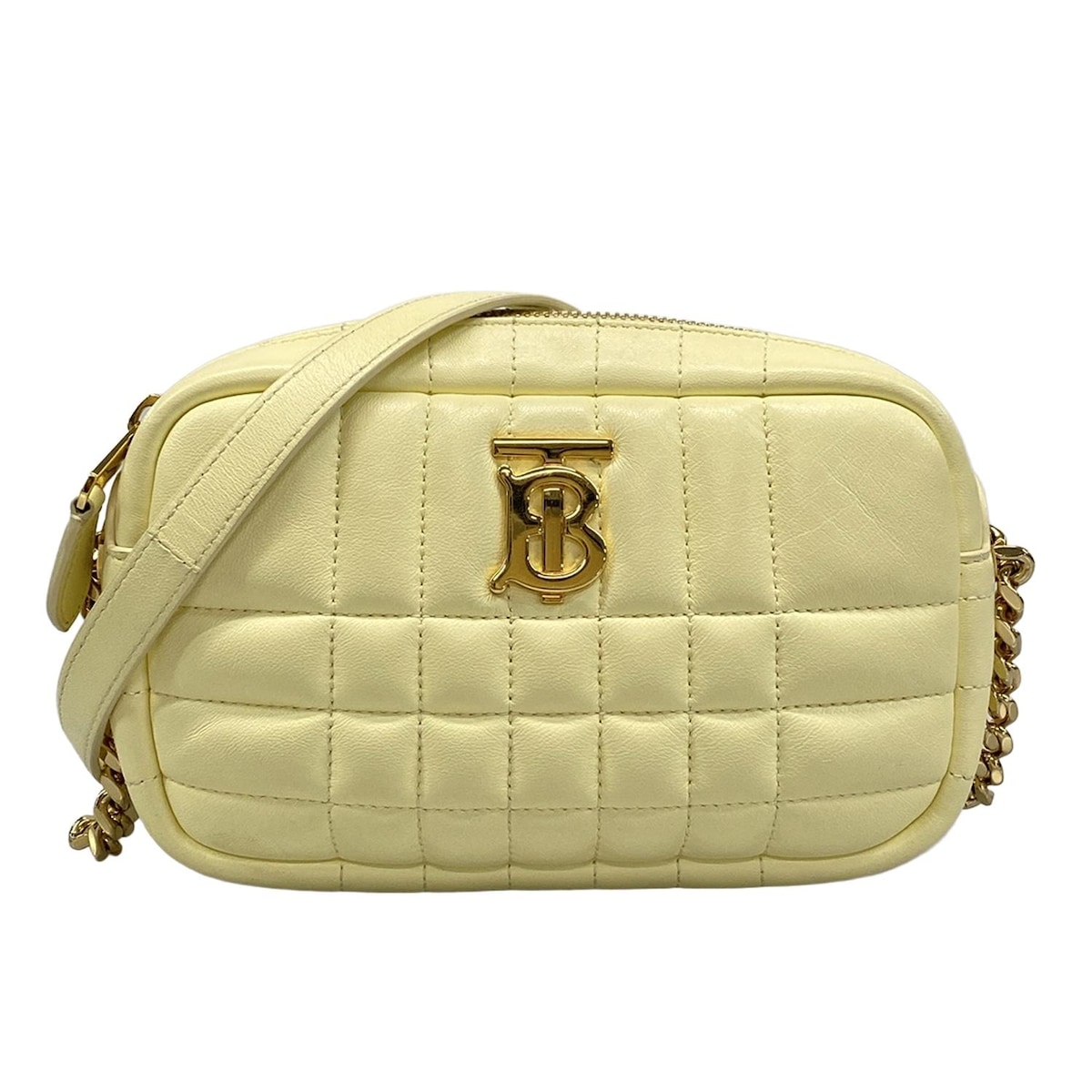 【新着】【中古】BURBERRY/Burberry(バーバリー) ローラ ショルダーバッグ チェーン店肩先 象牙色 なめし革