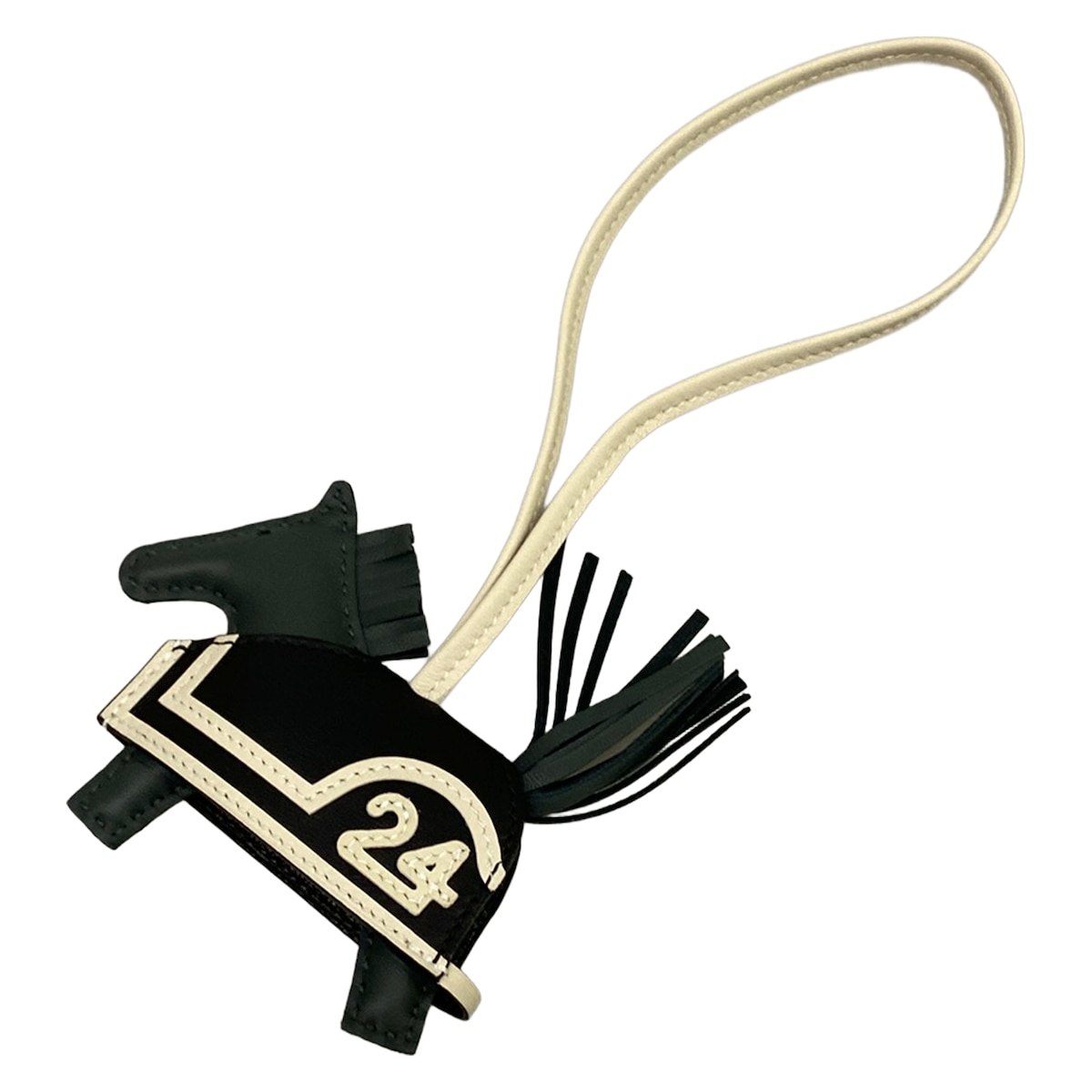 【中古】HERMES(エルメス) ロデオチャーム ロベオ24 PM キーホルダー(引きつける) 頭を覆う物マングローブ×クレ×黒