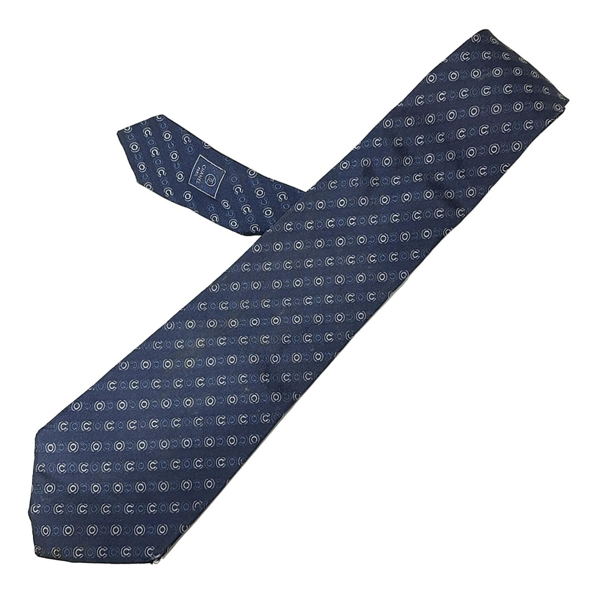 楽天市場】シャネル ネクタイ ネイビー シルク100％ 中古 メンズ 男性