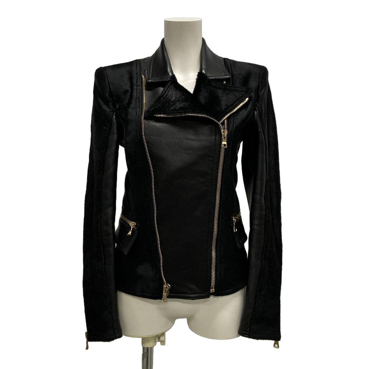 楽天市場】【バルマン】Balmain メンズ リブ切替 ダブル レザー