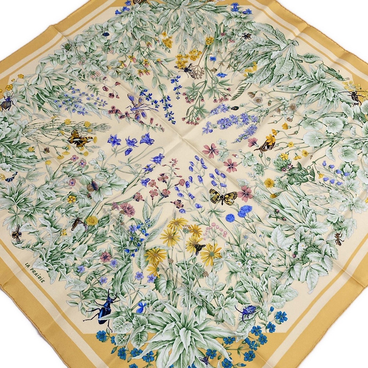 楽天市場】美品 エルメス HERMES カレ90 Insect 昆虫 大判スカーフ 白