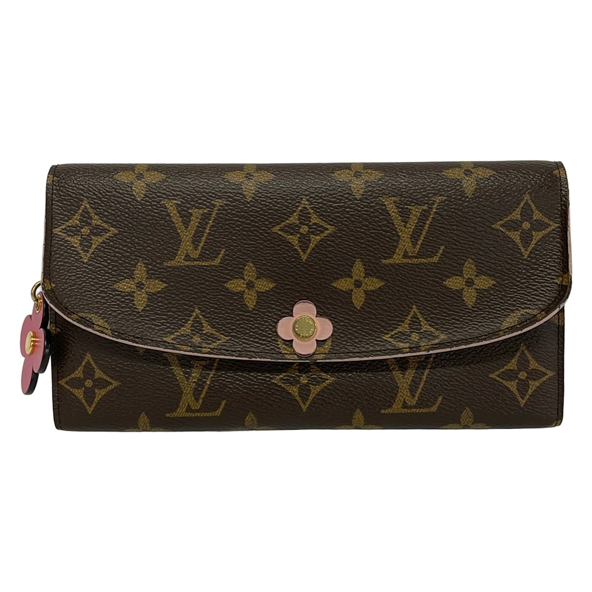 【新着】【中古】LOUIS VUITTON(ルイヴィトン) ポルトフォイユエミリー 長札入れ かしら文字目じるし 熱っぽいサクラ色
