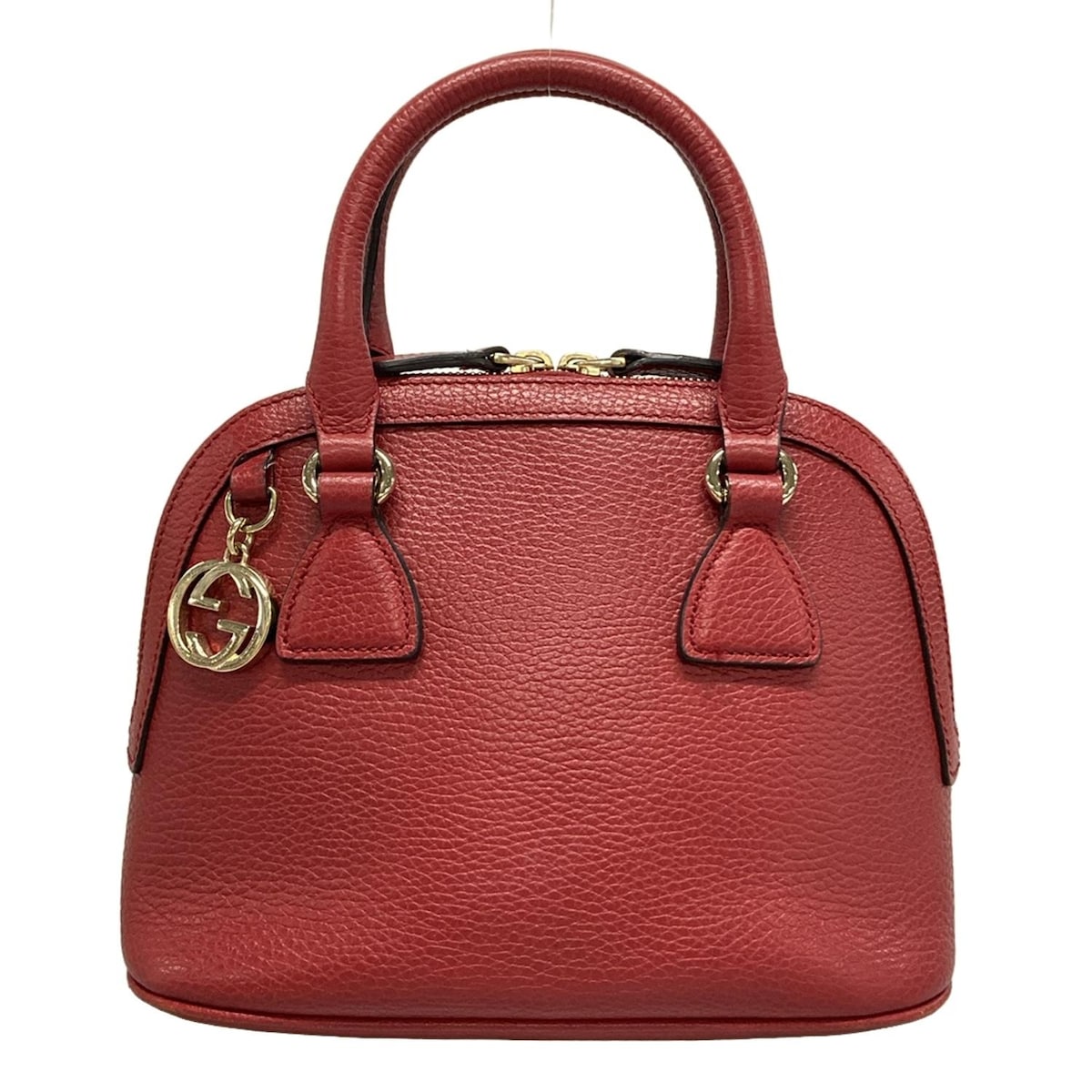 【中古】GUCCI(グッチ) ハンドバッグ レッド レザー