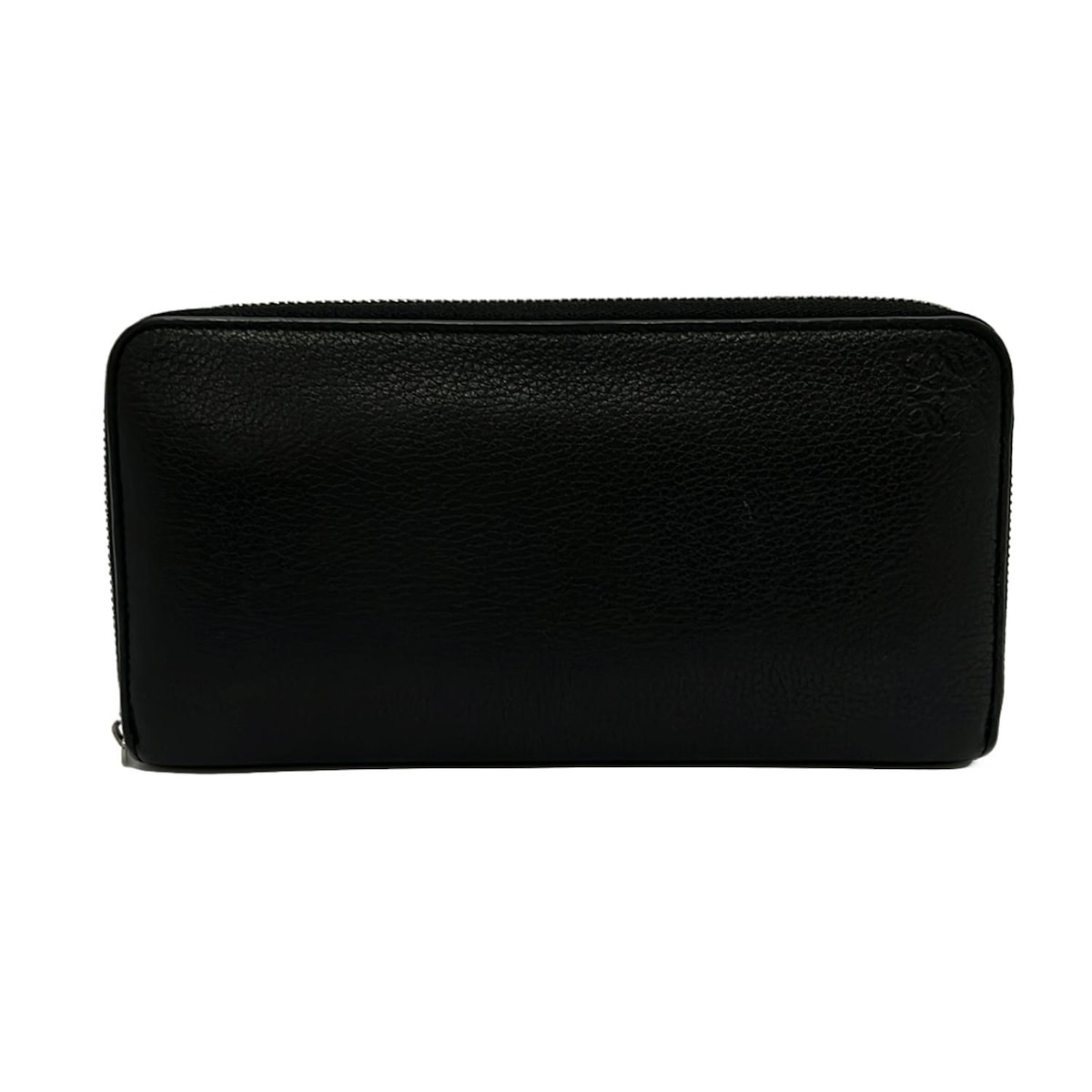 【中古】LOEWE(ロエベ) 長財布 ラウンドファスナー 黒 レザー