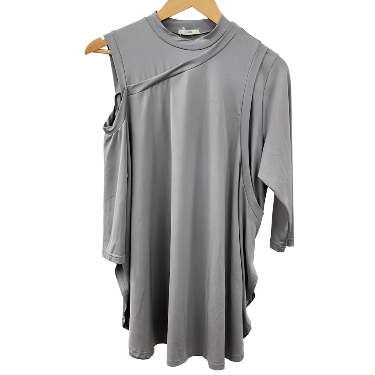 LE PHIL スクエアジャガード ジャージ ブラウス F グレー ル フィル LE