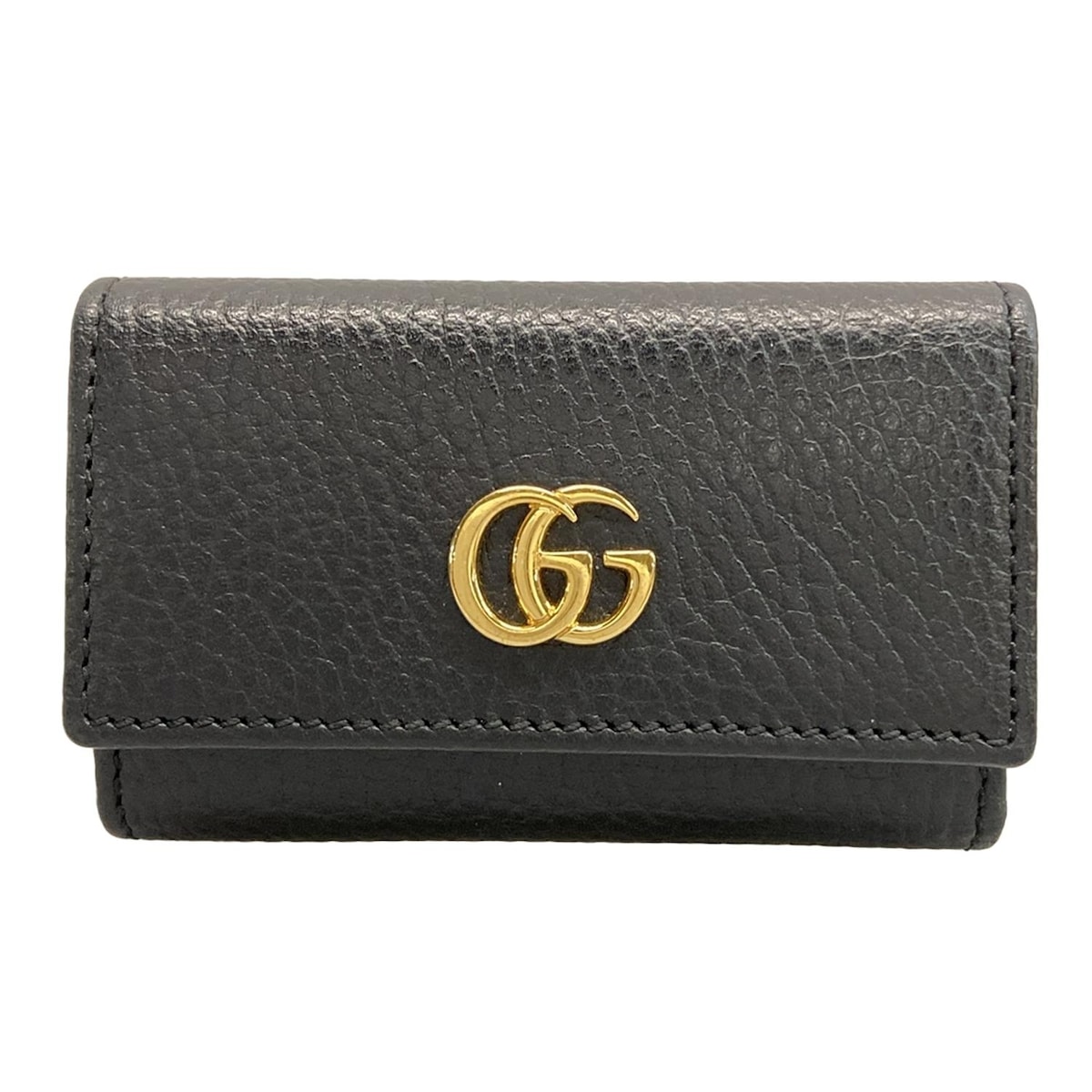 【新着】【中古】GUCCI(グッチ) GGマーモント キーケース 6連フック 黒 レザー