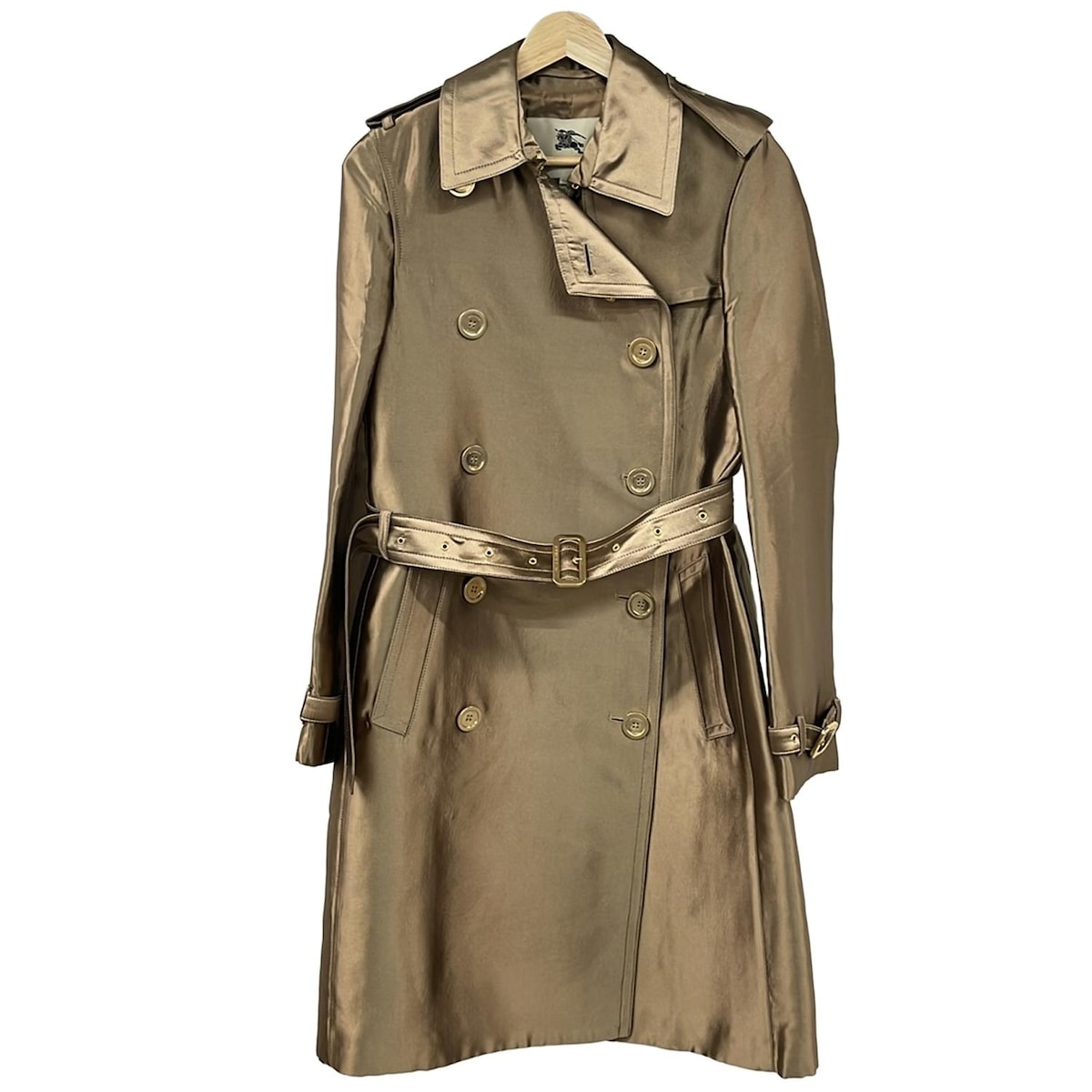【新着】【中古】Burberry LONDON(バーバリーロンドン) トレンチコート 長袖/シルク混/春/秋 ブロンズ