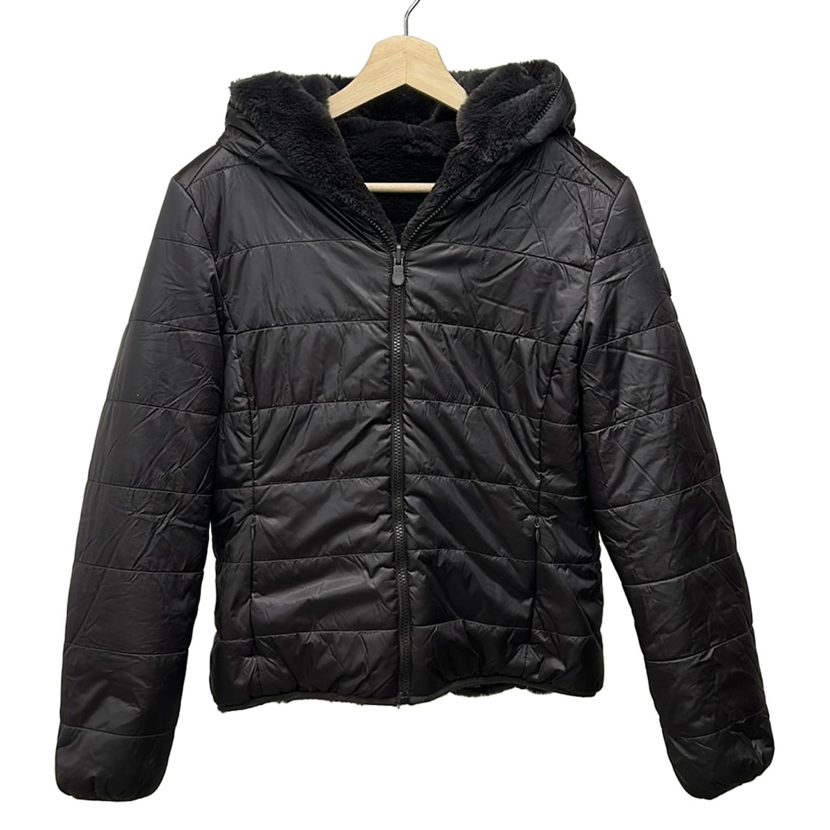 【中古】SAVE THE DUCK(セイブザダック) ブルゾン 長袖/ジップアップ/中綿/冬/リバーシブル ダークブラウン